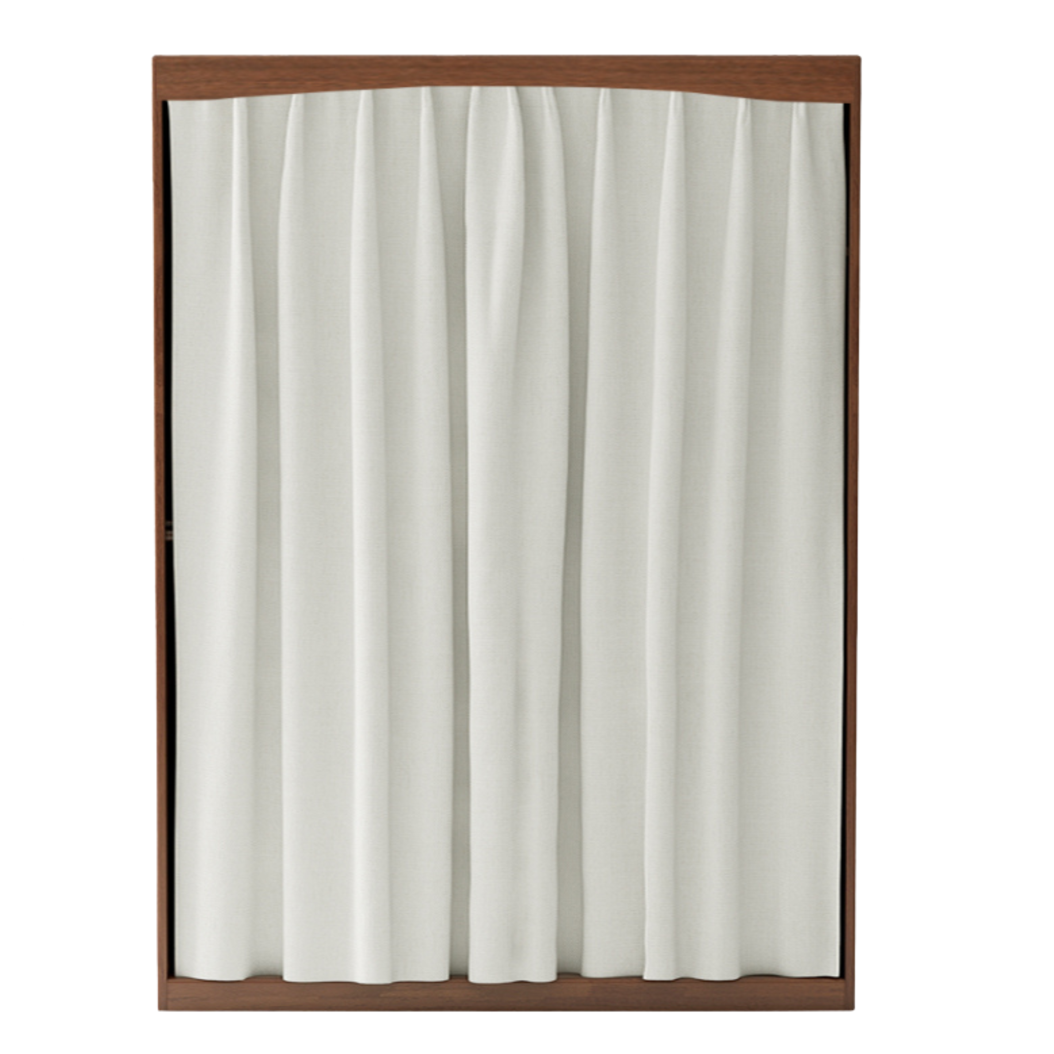 Oak, Solid Rubberwood Wardrobe Curtain Design.