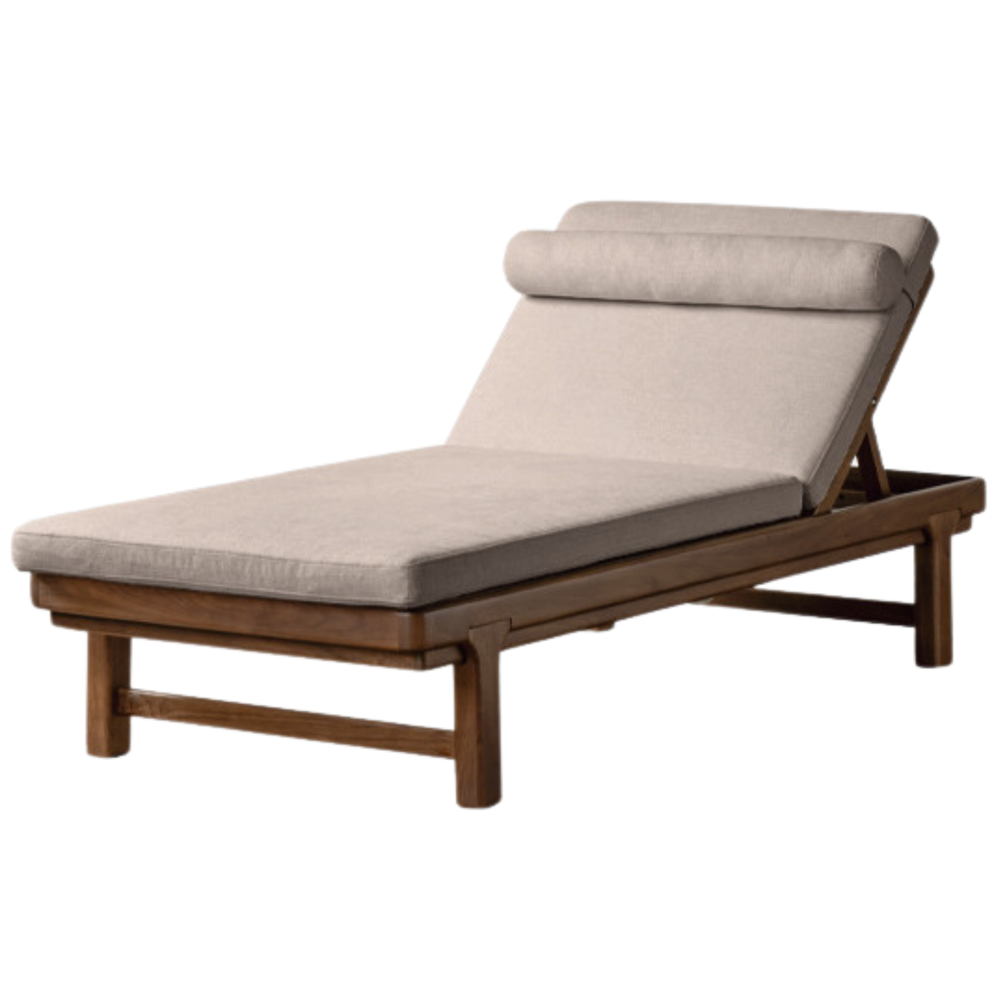 Black Walnut Solid Wood Longue Single Leisure Sofa Bed