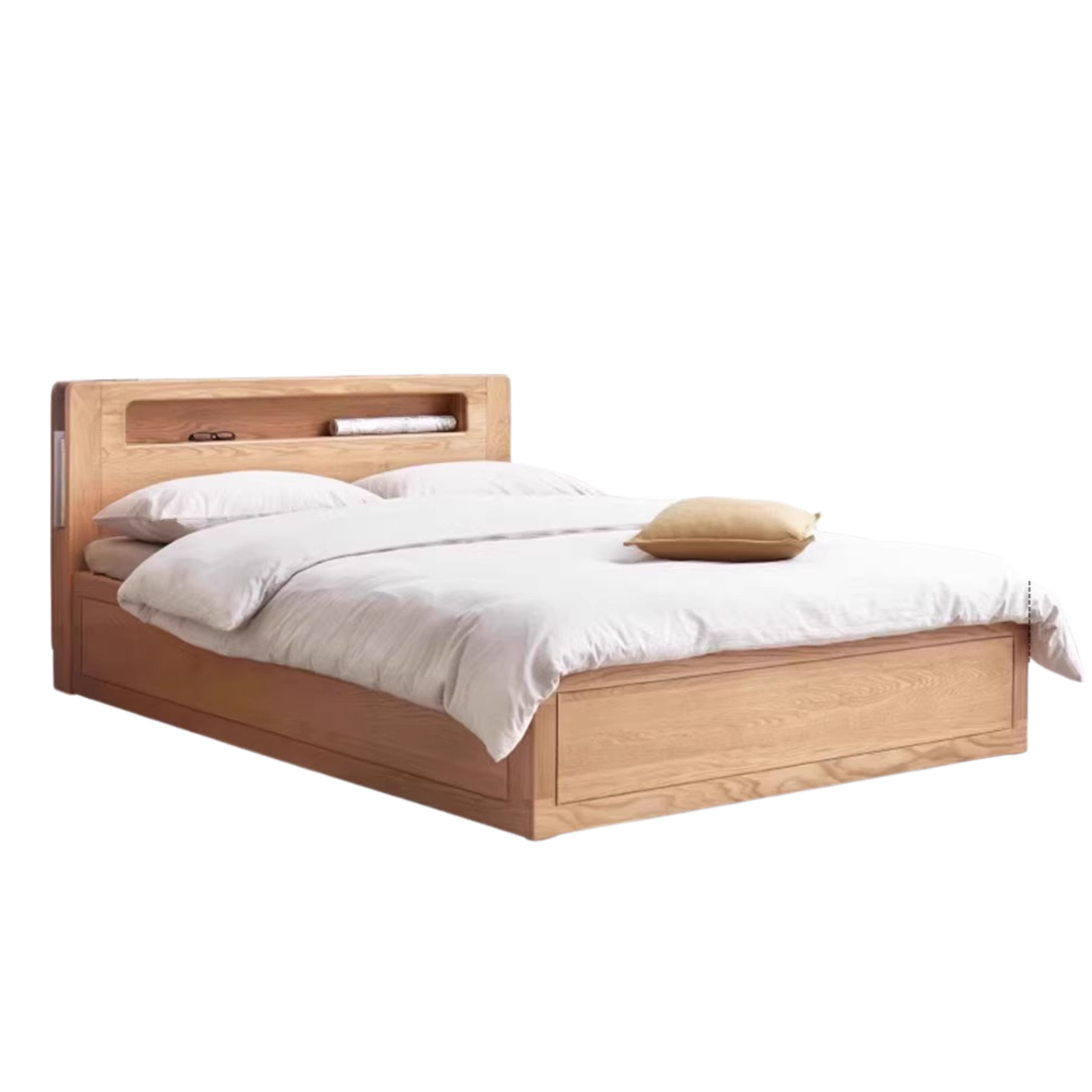 Oak Solid Wood Luminous Box Bed
