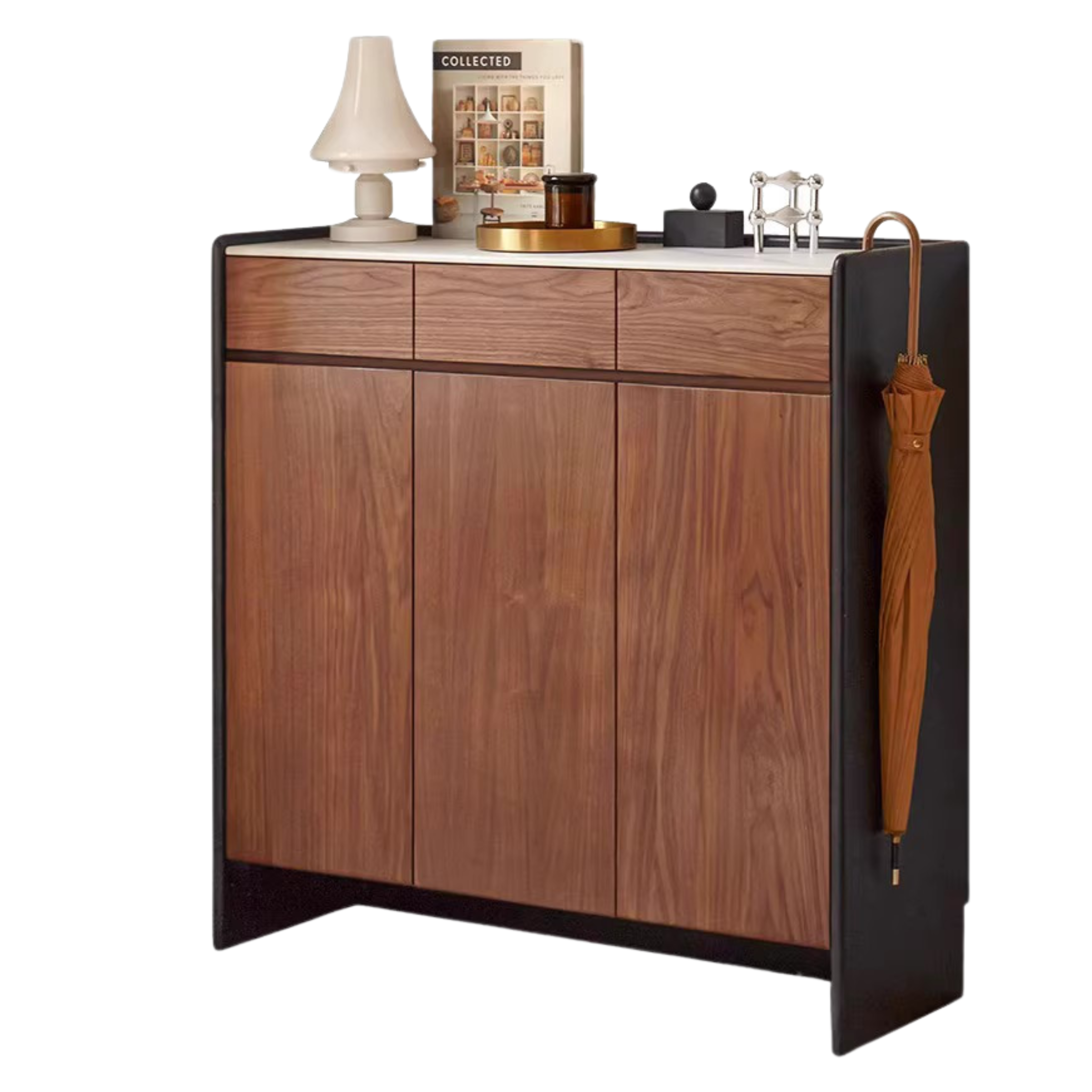 Black Walnut Solid Wood Shoe Porch Cabinet