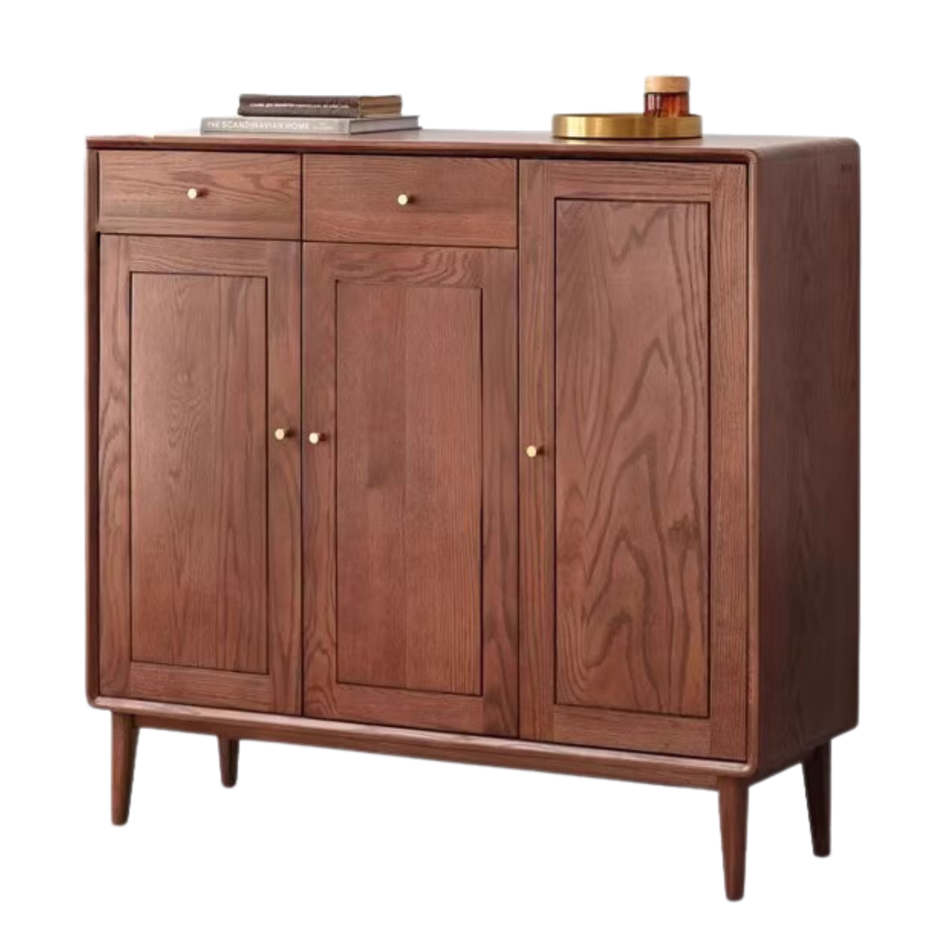 Oak Solid Wood Shoe Cabinet, Entrance Cabinet