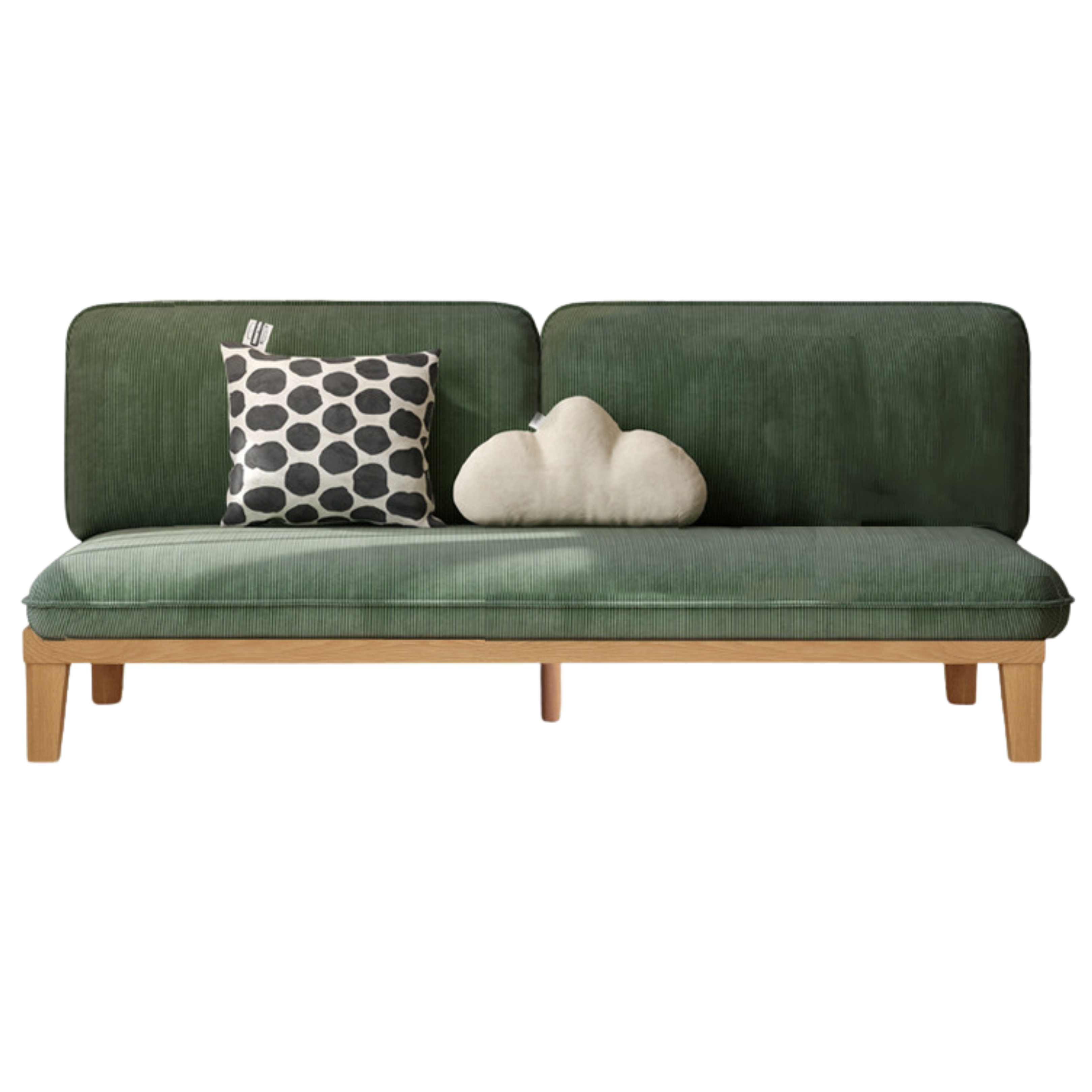 Oak Solid Wood Fabric Sofa.
