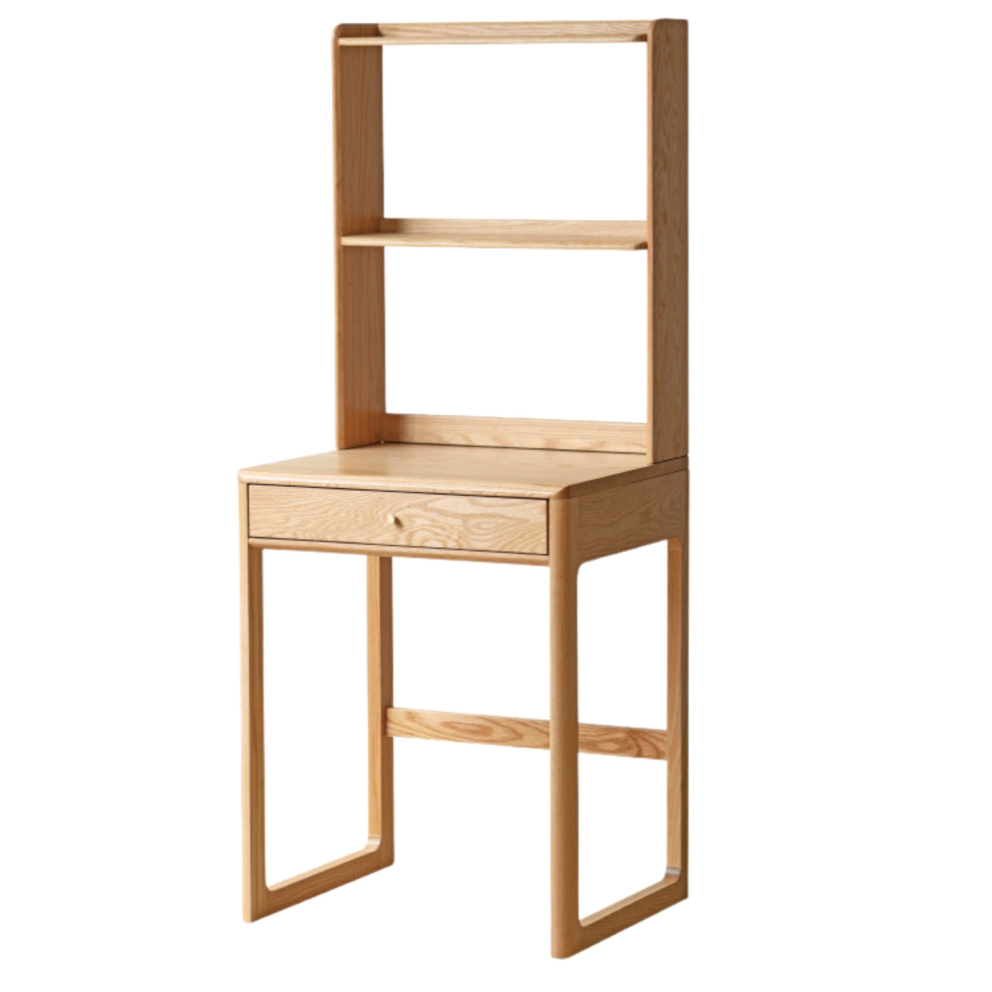 Oak Solid Wood Desk Bookshelf