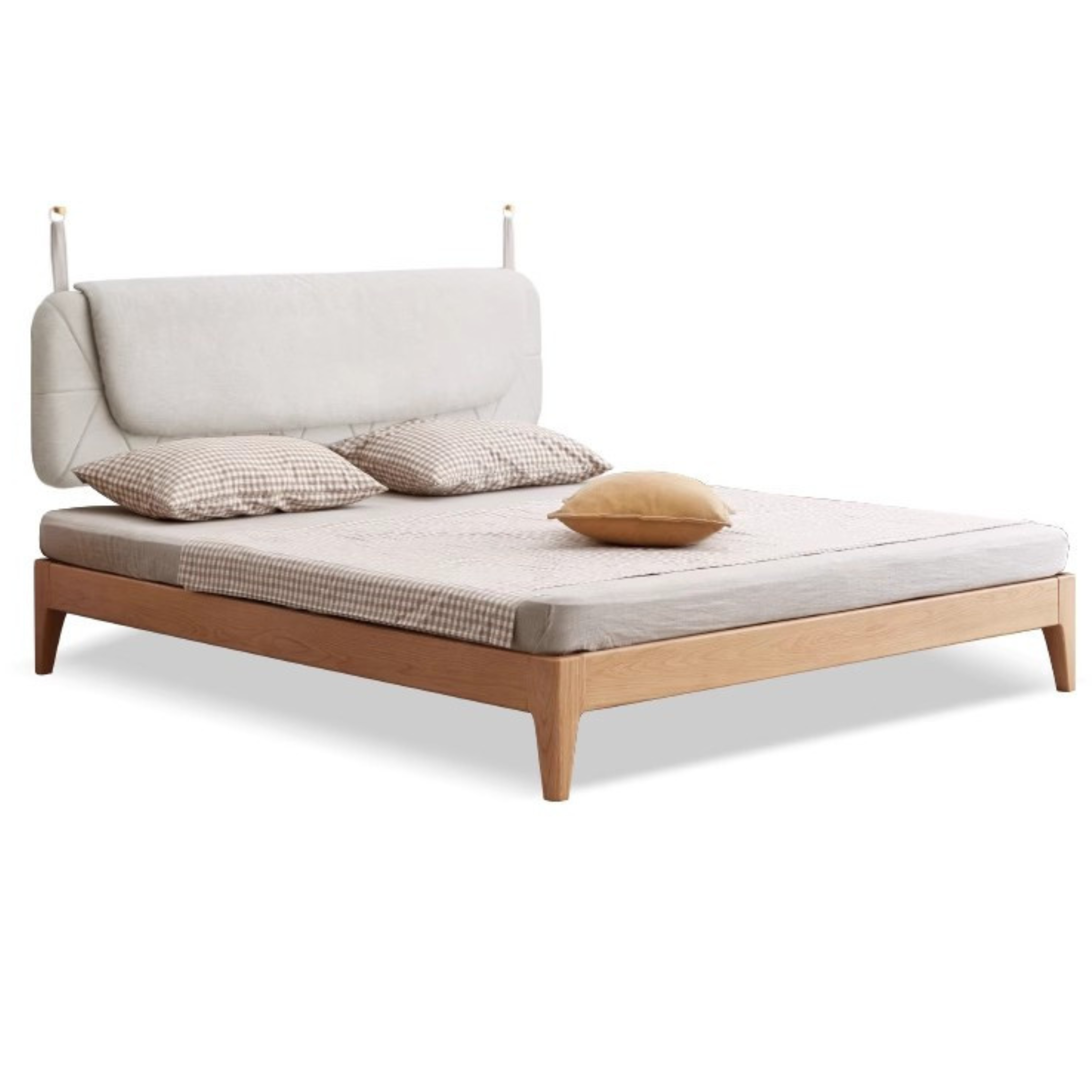Oak, Ash Solid Wood Platform Bed, Headboard-Free Bed Modern Minimalist