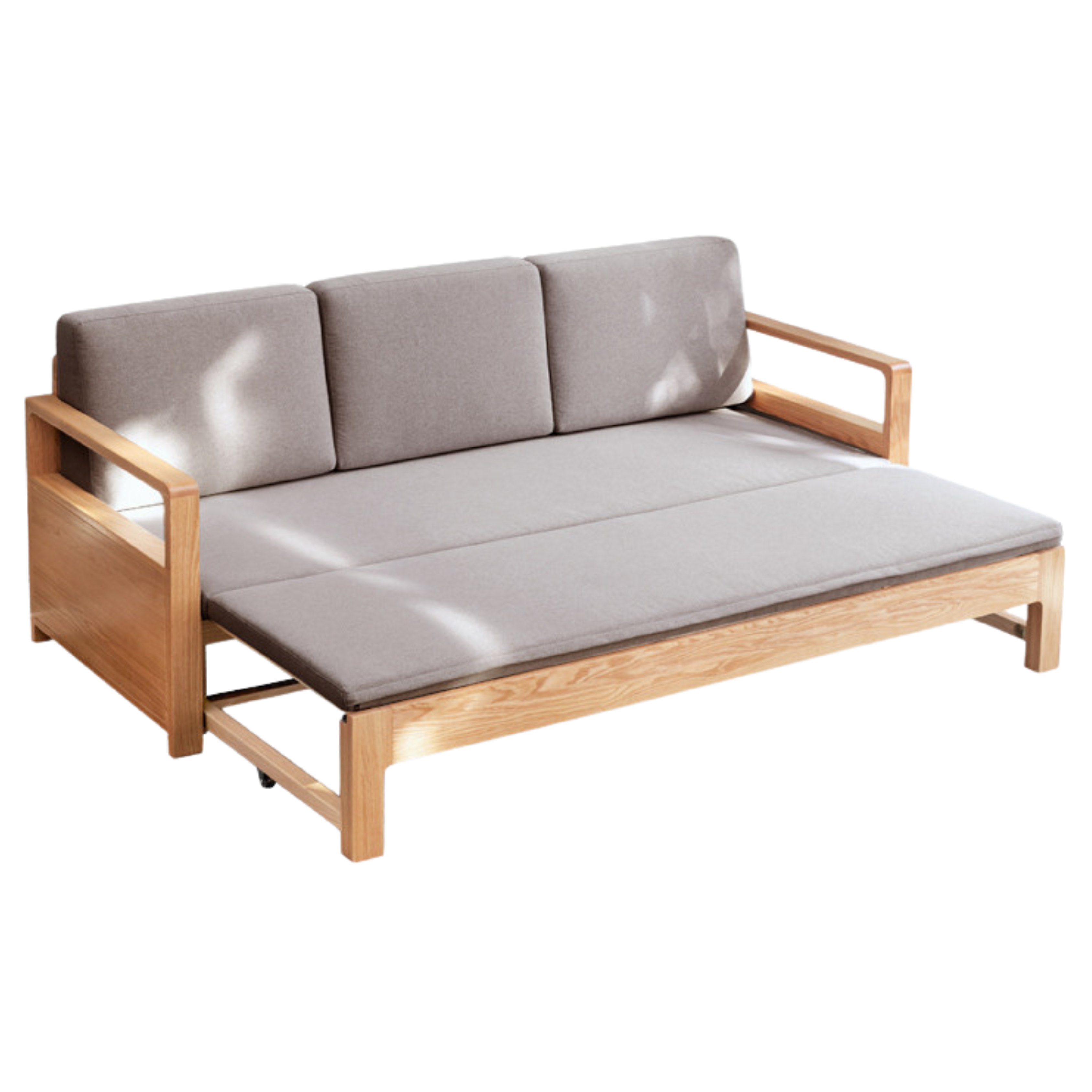 Oak, Ash Solid Woof Folding Storage Sofa Bed.