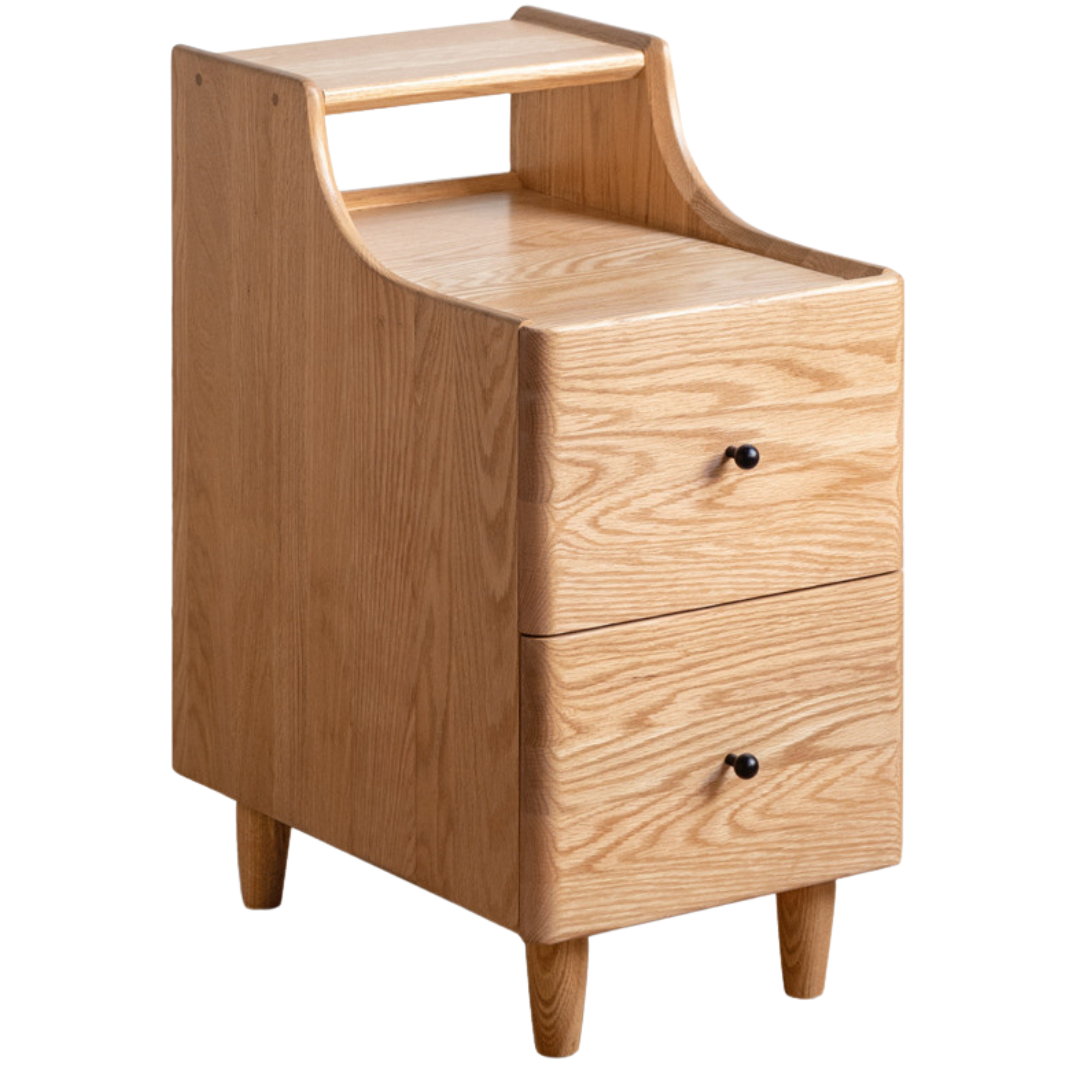 Oak, Ash Solid Wood, Solid Rubberwood Nightstand.