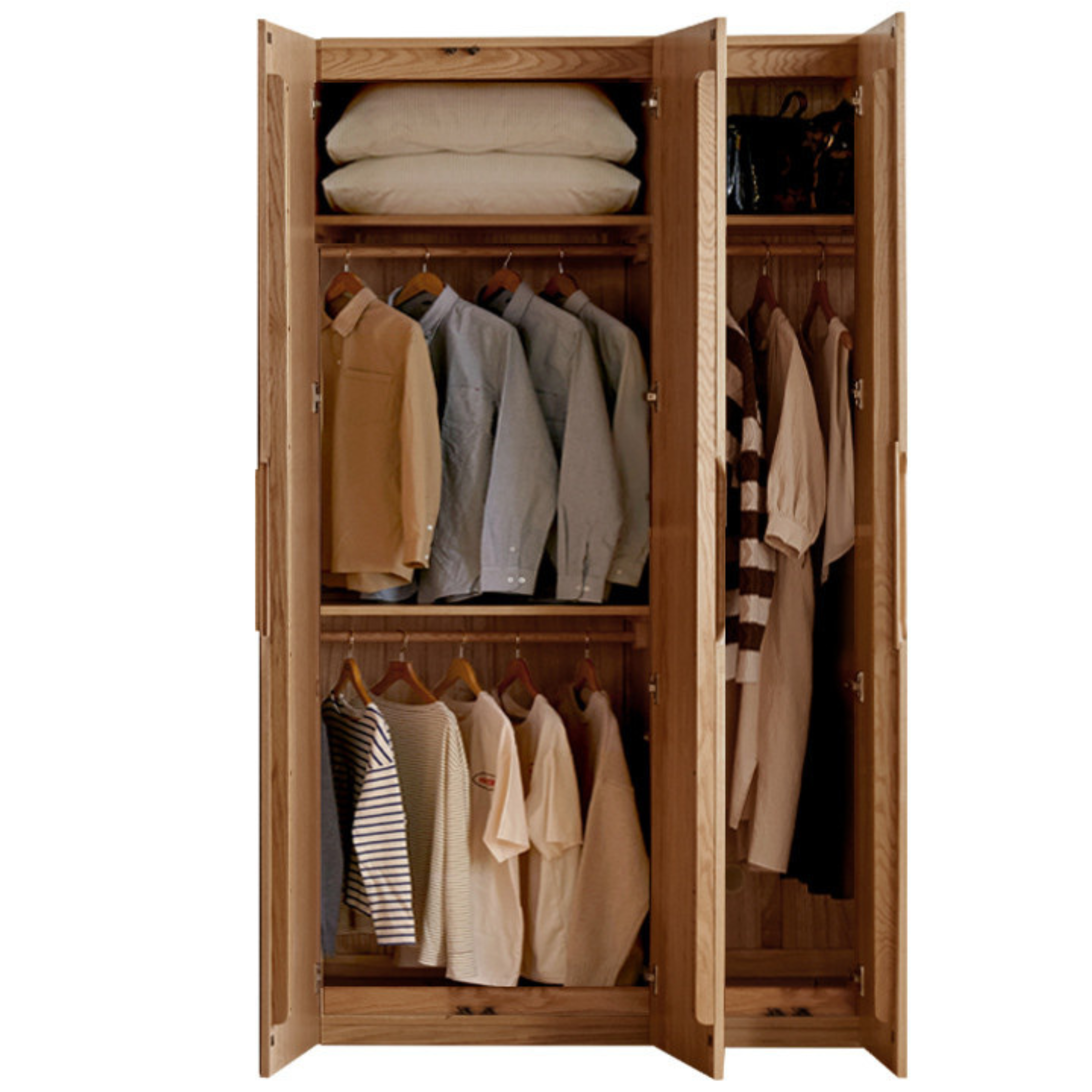 Oak Solid Wood Modern Wardrobe.