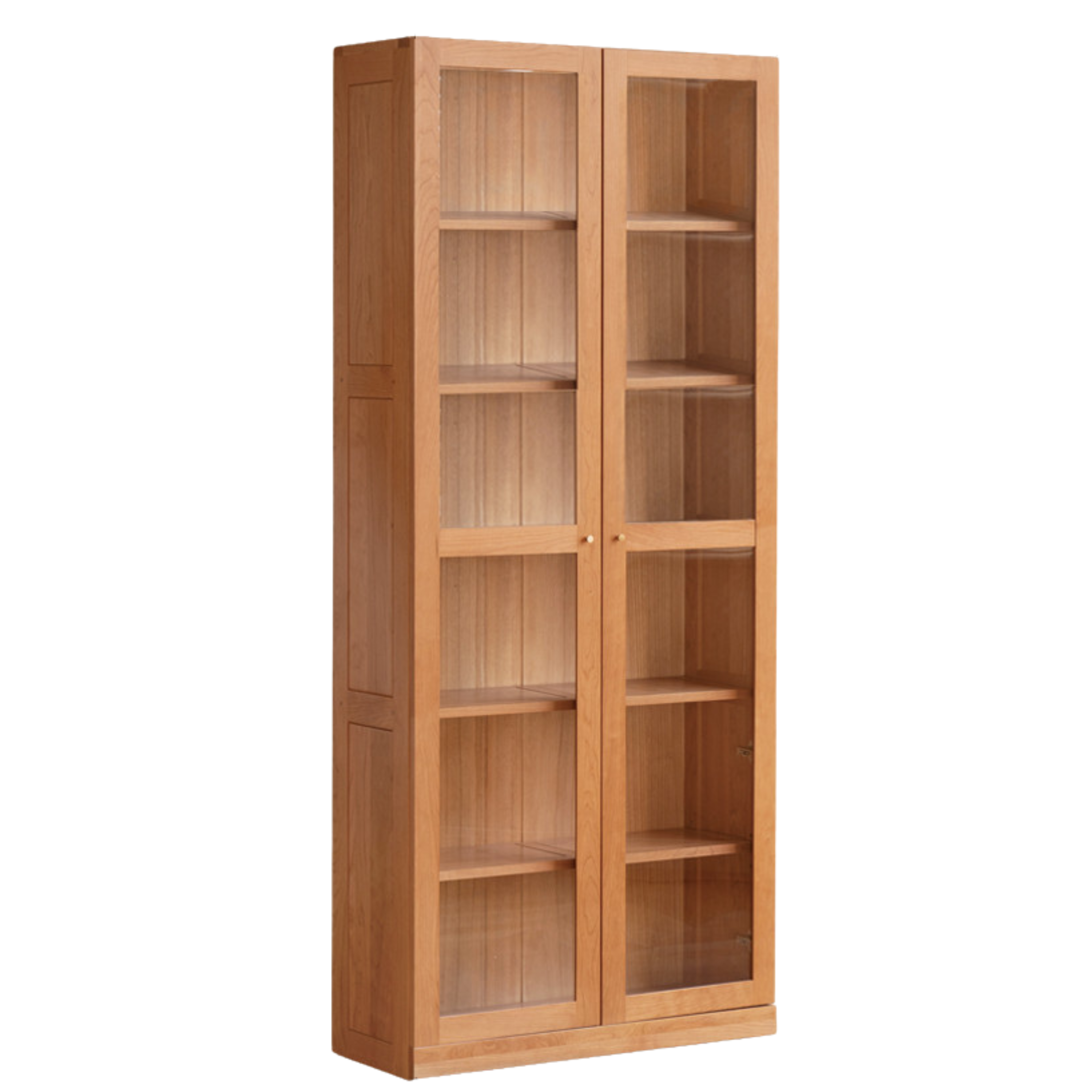 Cherry Solid Wood Bookcase Floor-Standing Free Combination Bookshelf