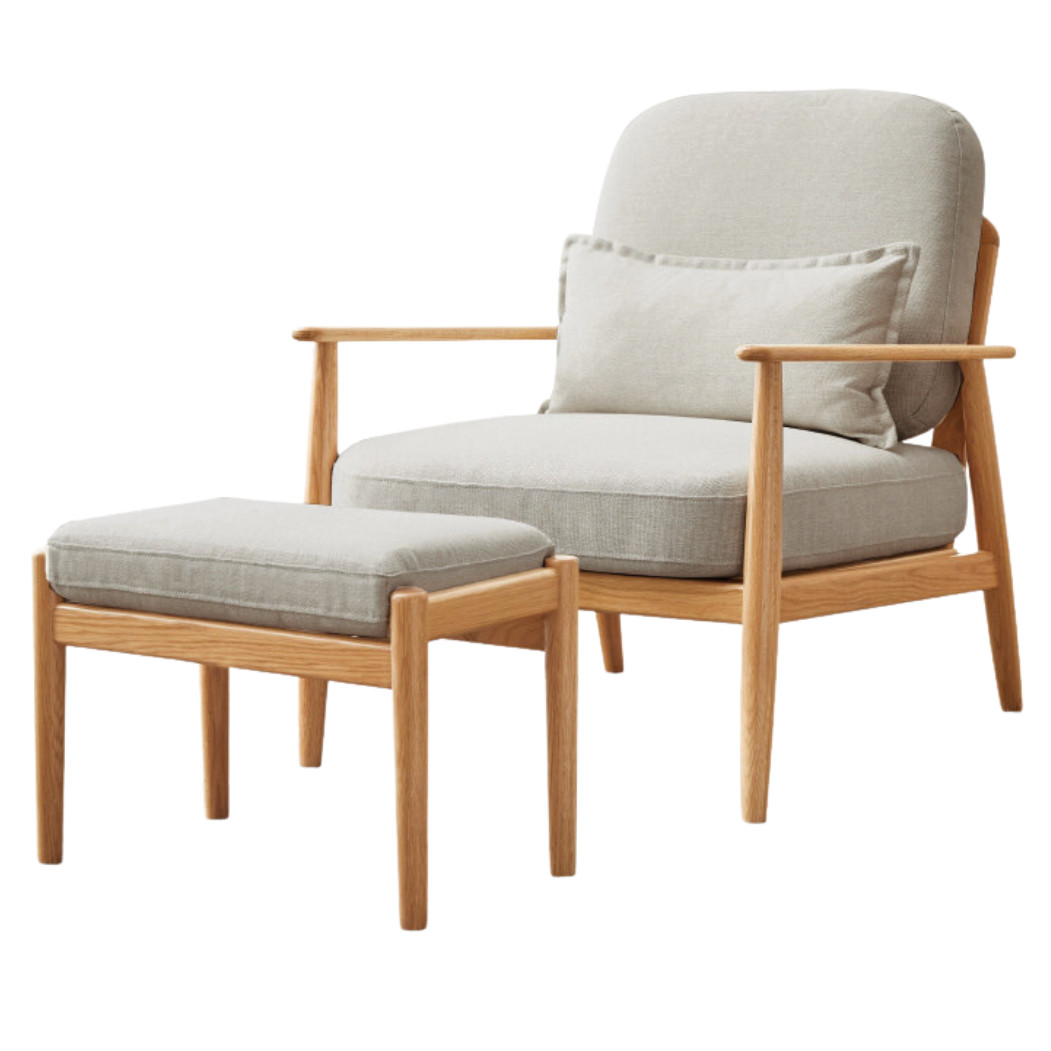 Oak Solid Wood Fabric or Leather Armchair