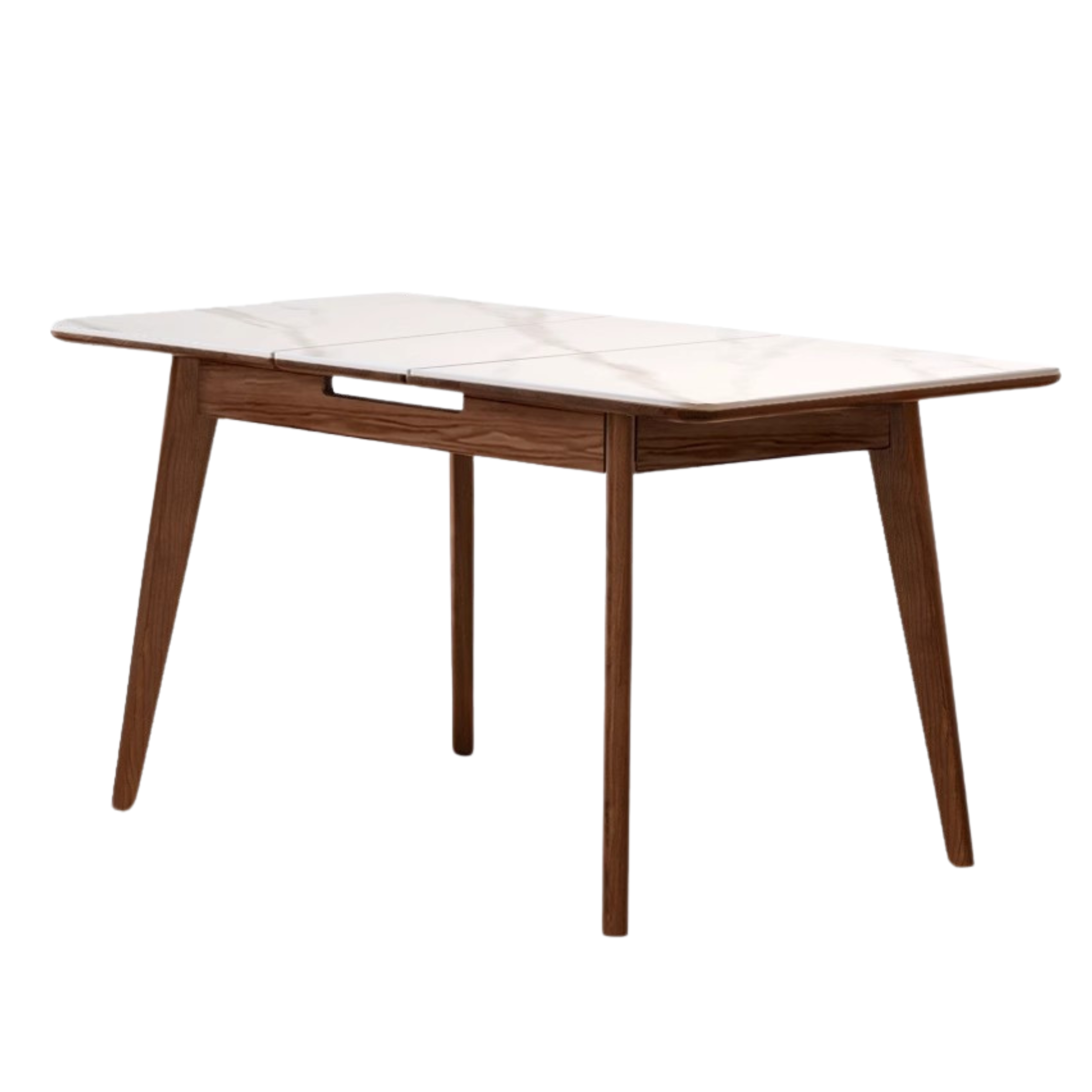 Black Walnut, Ash Solid Wood Telescopic Rock Slab Dining Table