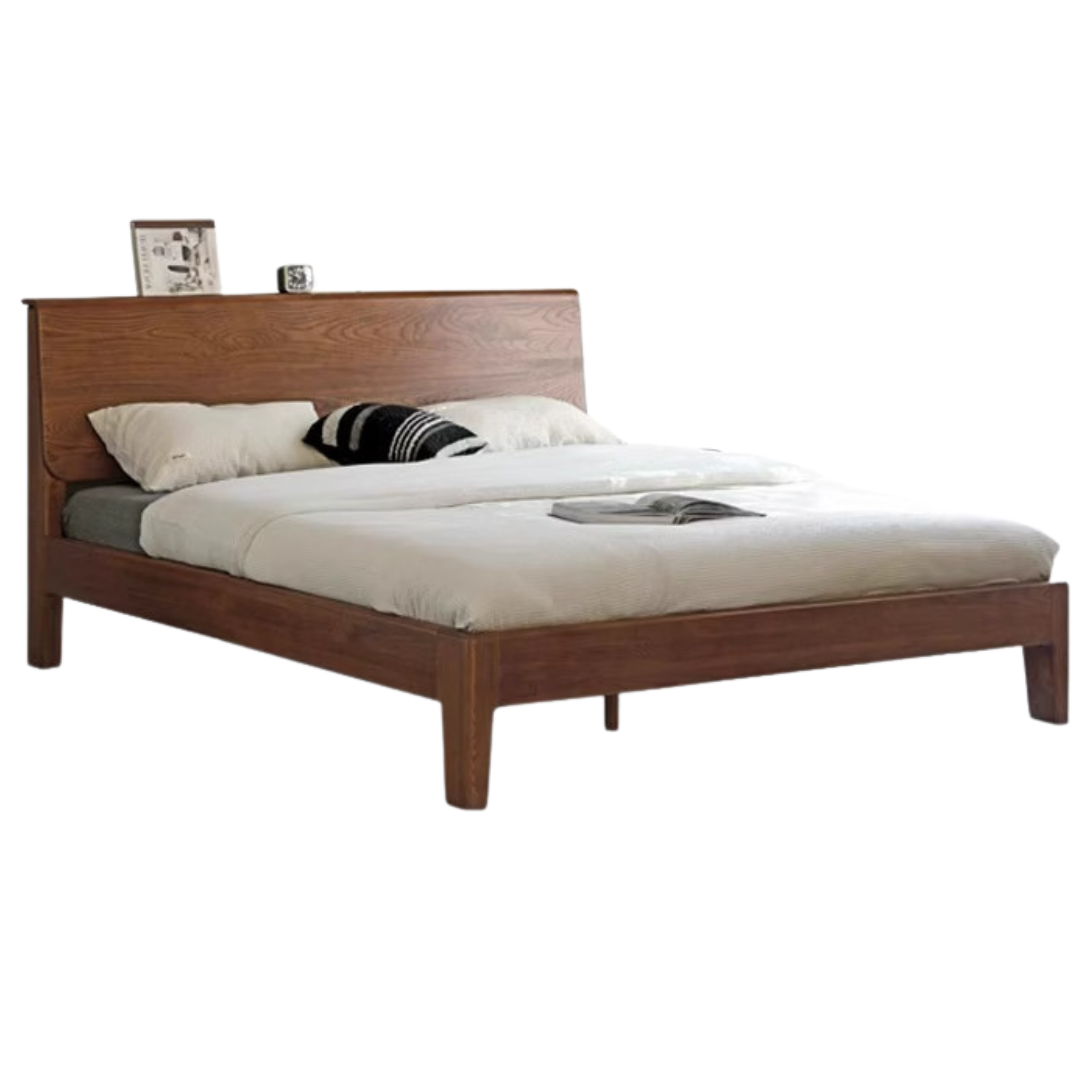 Ash, Oak Solid Wood Bed Nordic Modern Simple Bed