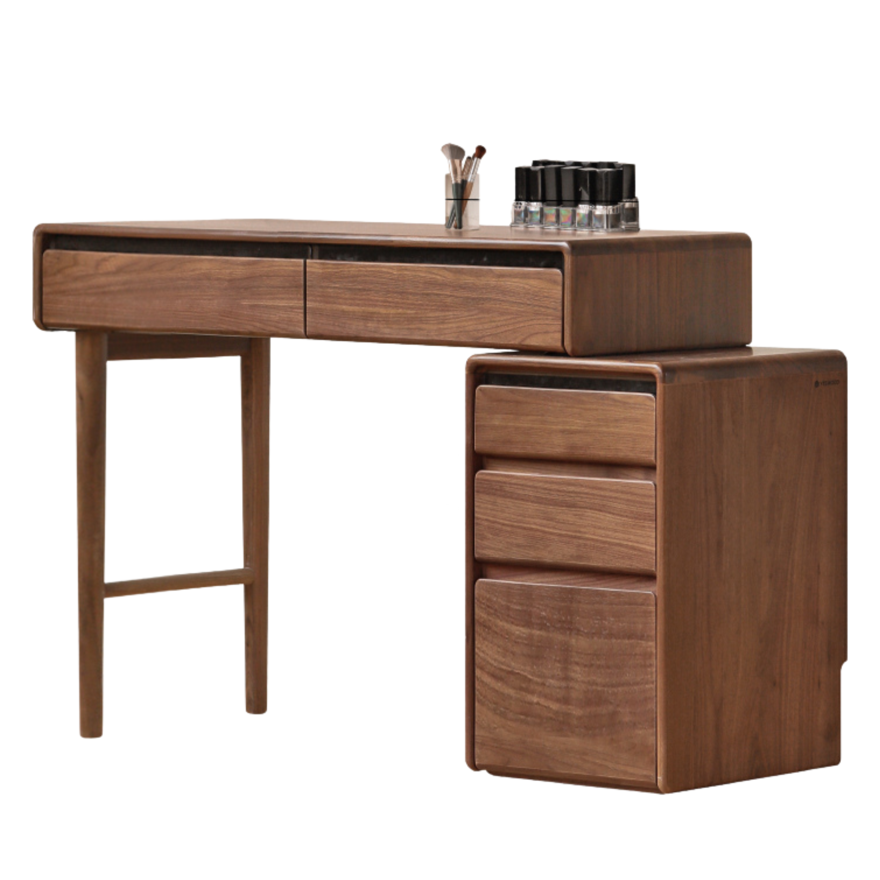 Black Walnut, Oak, Ash, Sandalwood Solid Wood Retractable Dressing Table.
