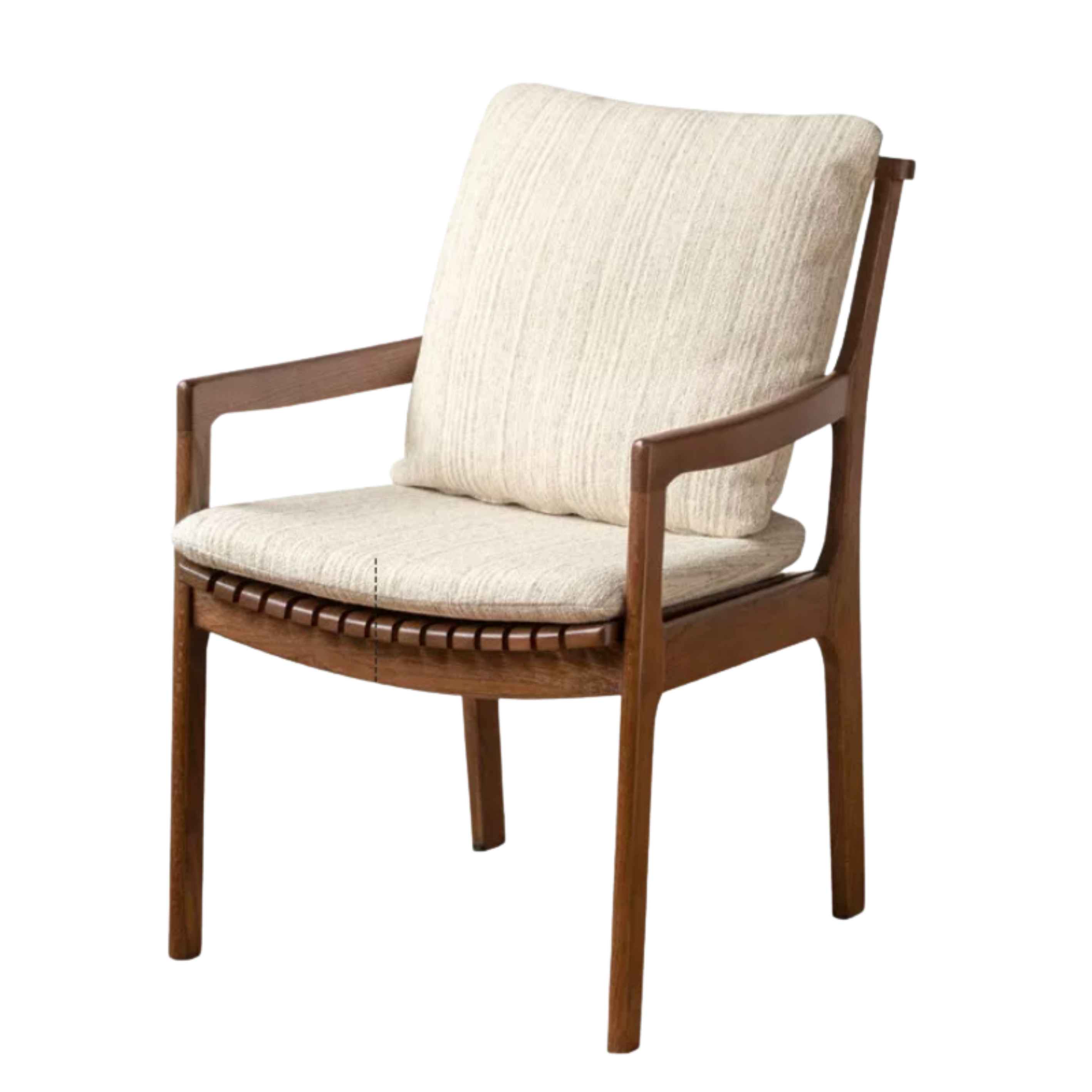 Oak Solid Wood Armchair, dual Reading Chair with Sculpted Back, Home Office Desk Chair
