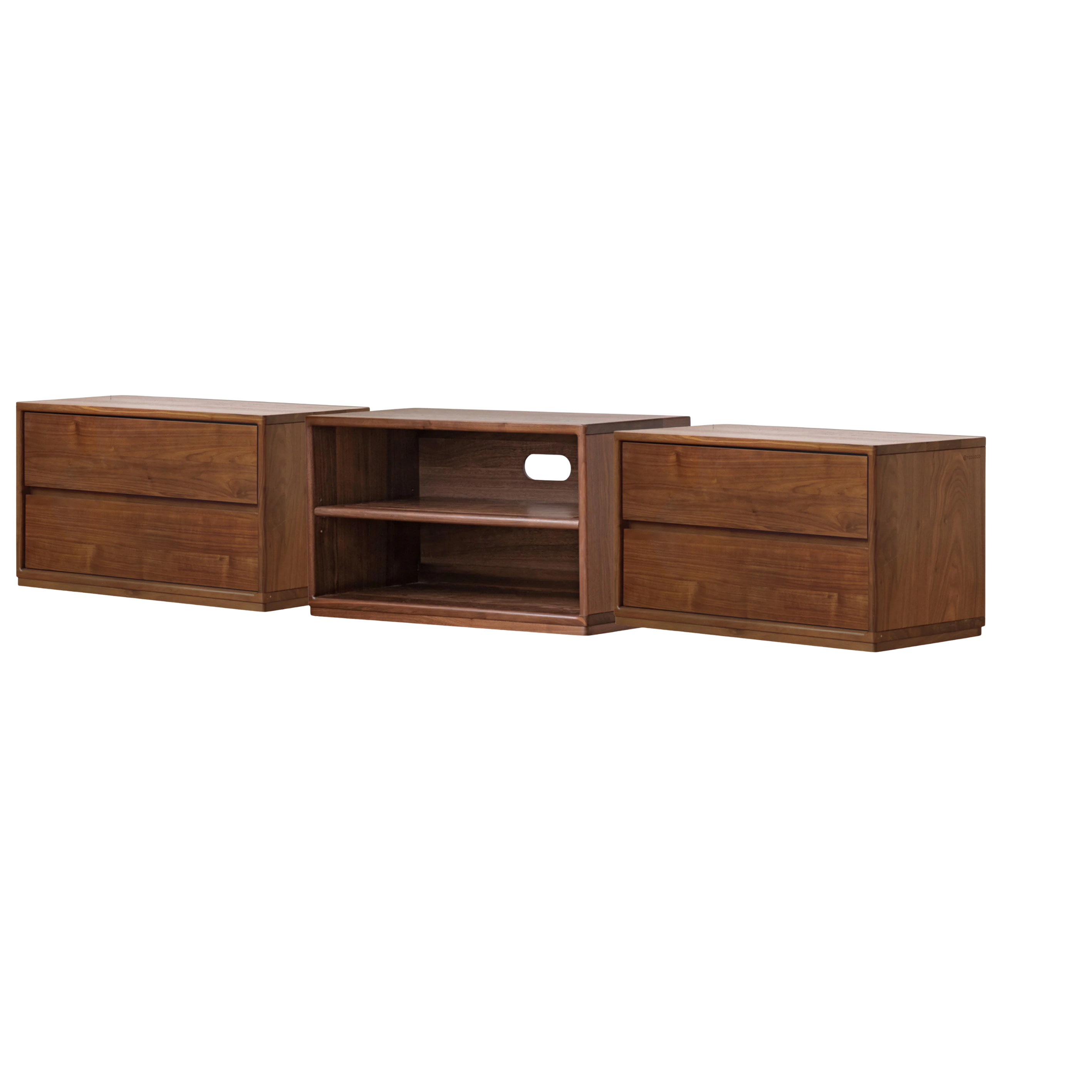 Black Walnut Solid Wood TV Cabinet Modern Module Combination Storage set