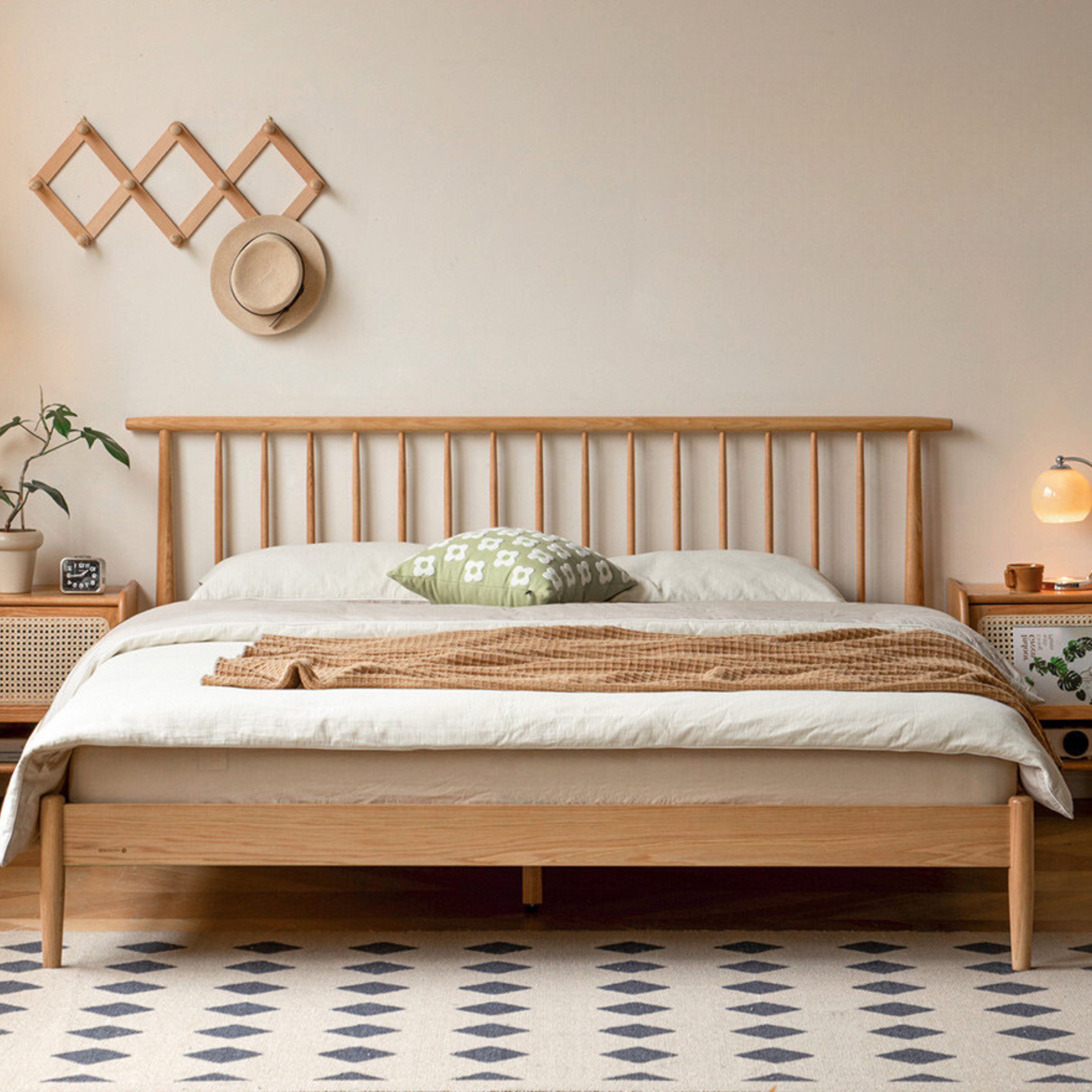Oak, Beech Solid Wood Windsor Bed