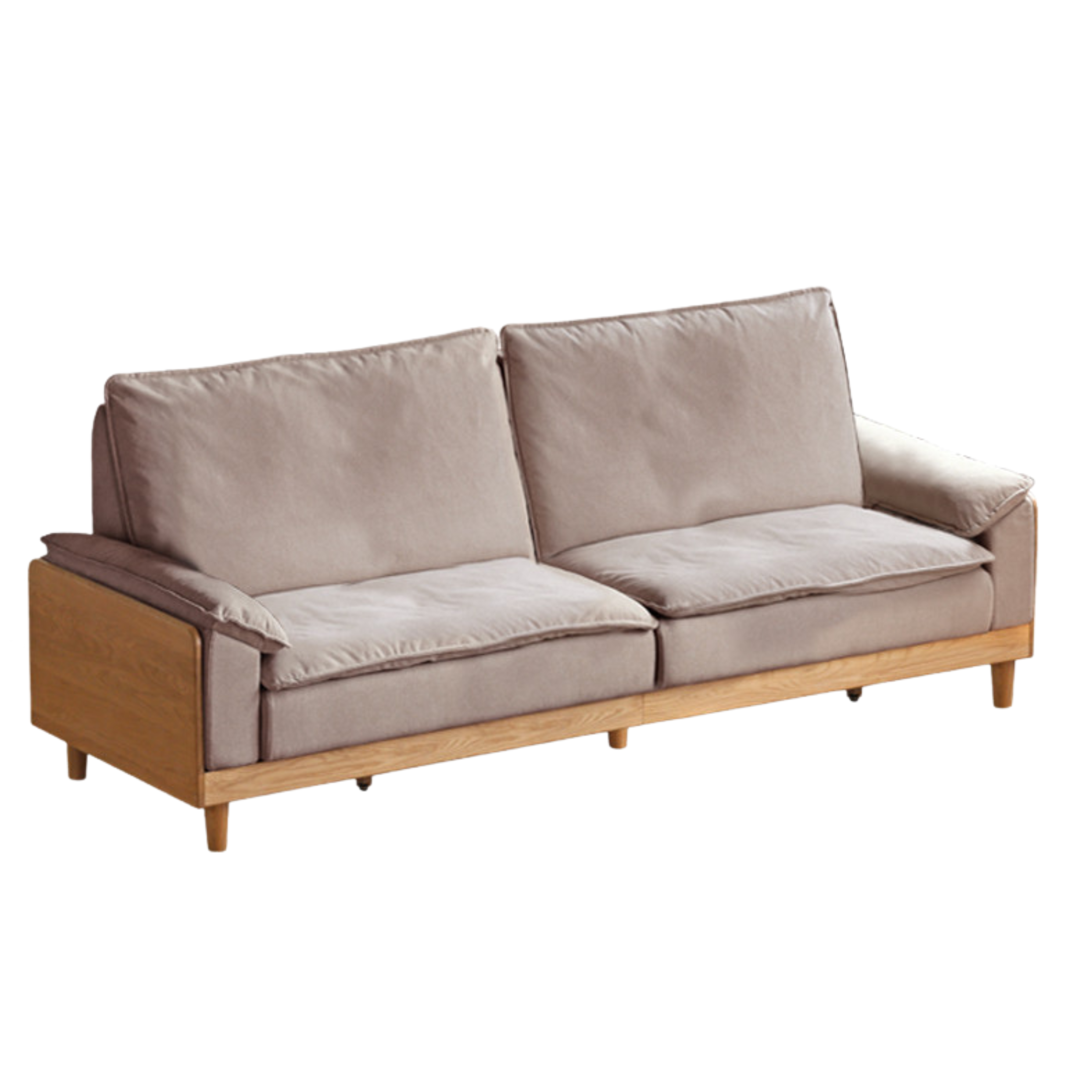 Oak Solid Wood Straight Sofa