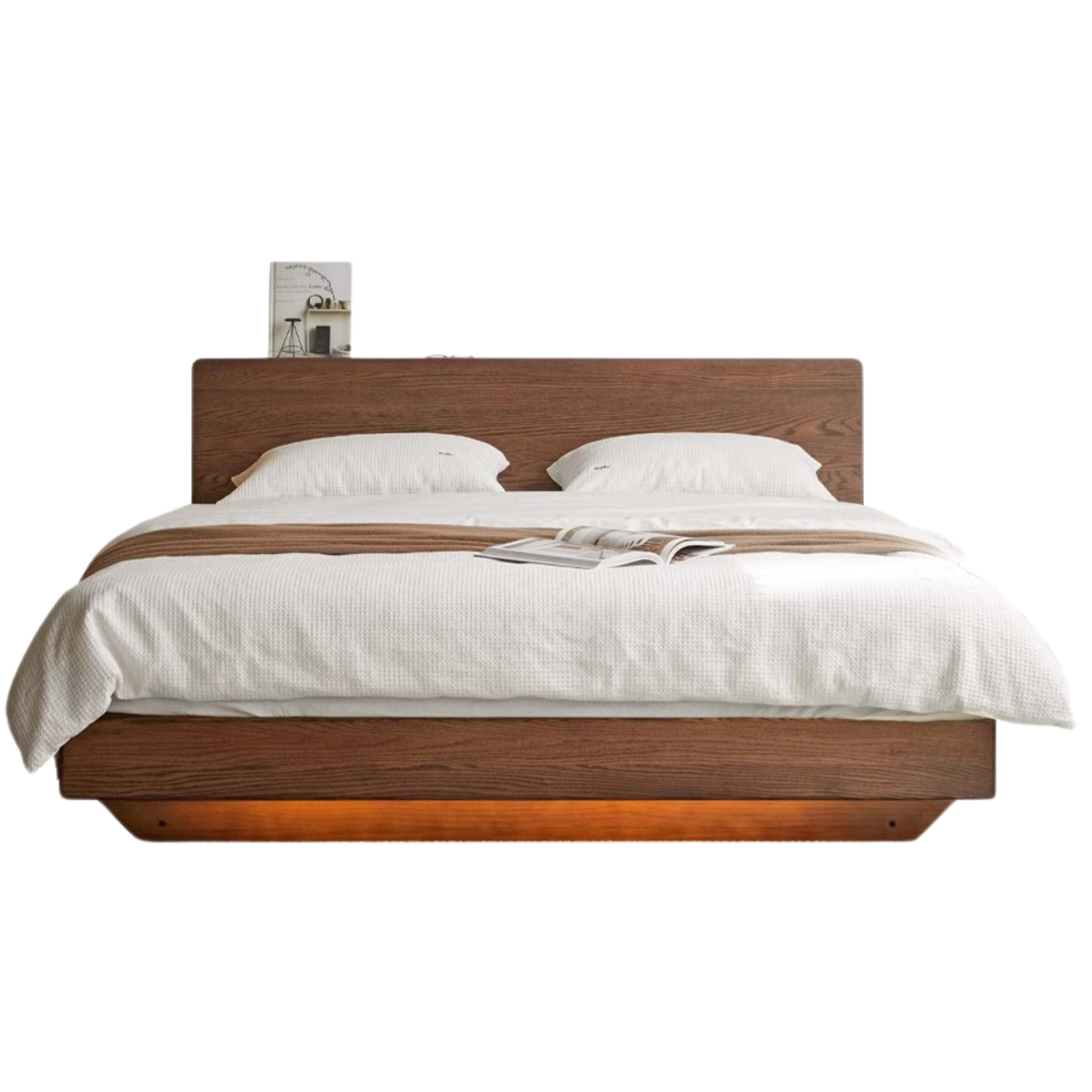 Black Walnut, Oak Suspended Luminous Box Bed