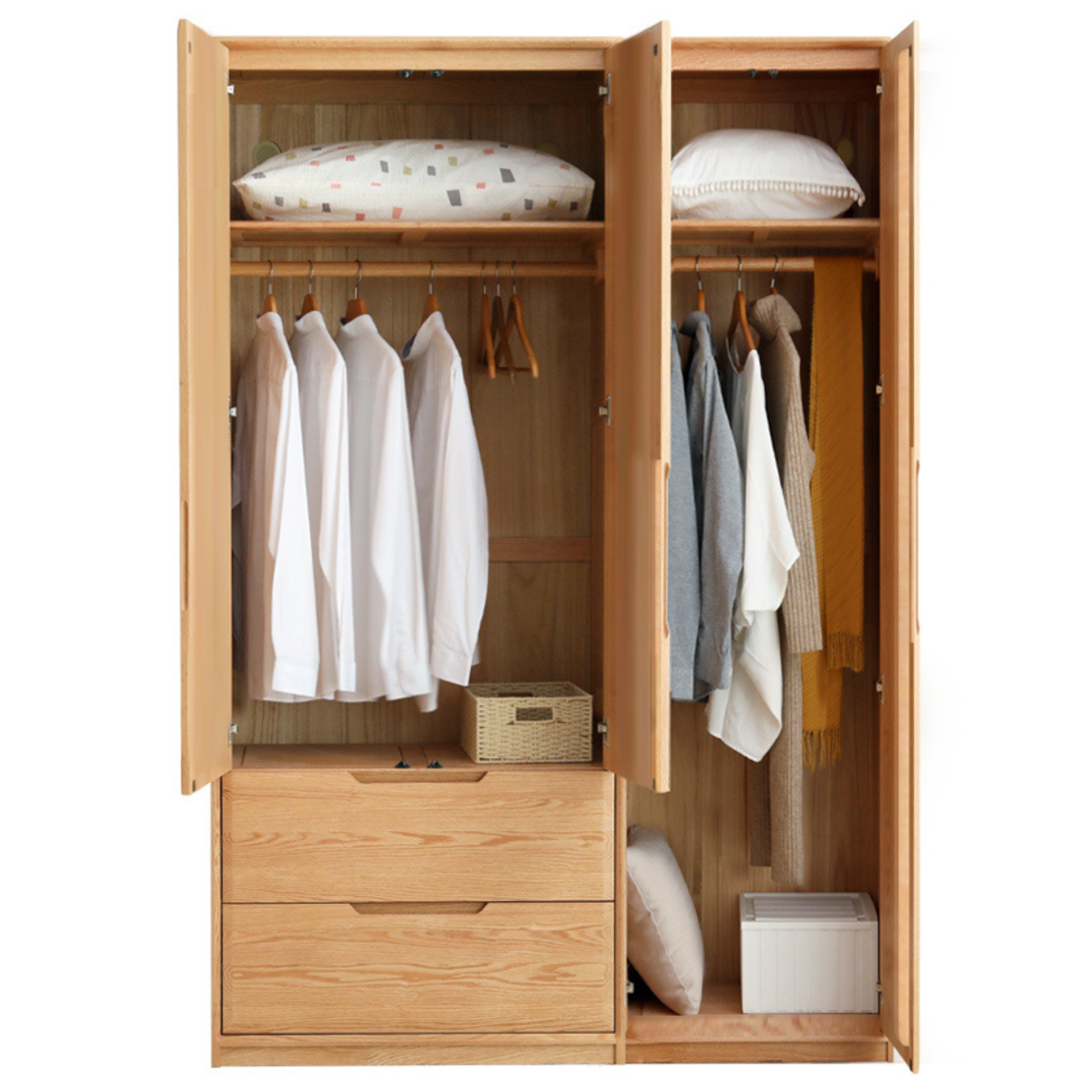 Oak, Ash Solid Wood Wardrobe.