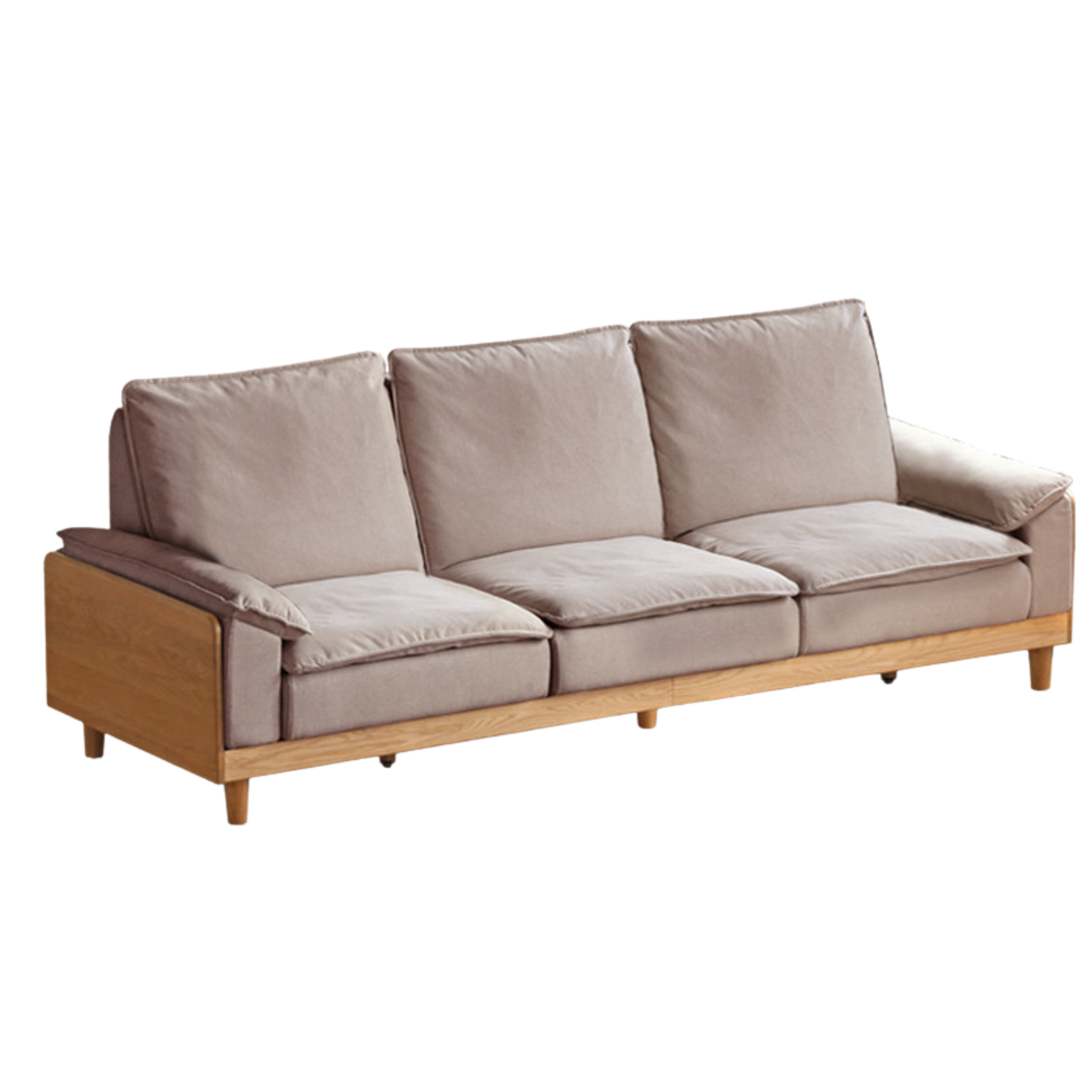 Oak Solid Wood Straight Sofa
