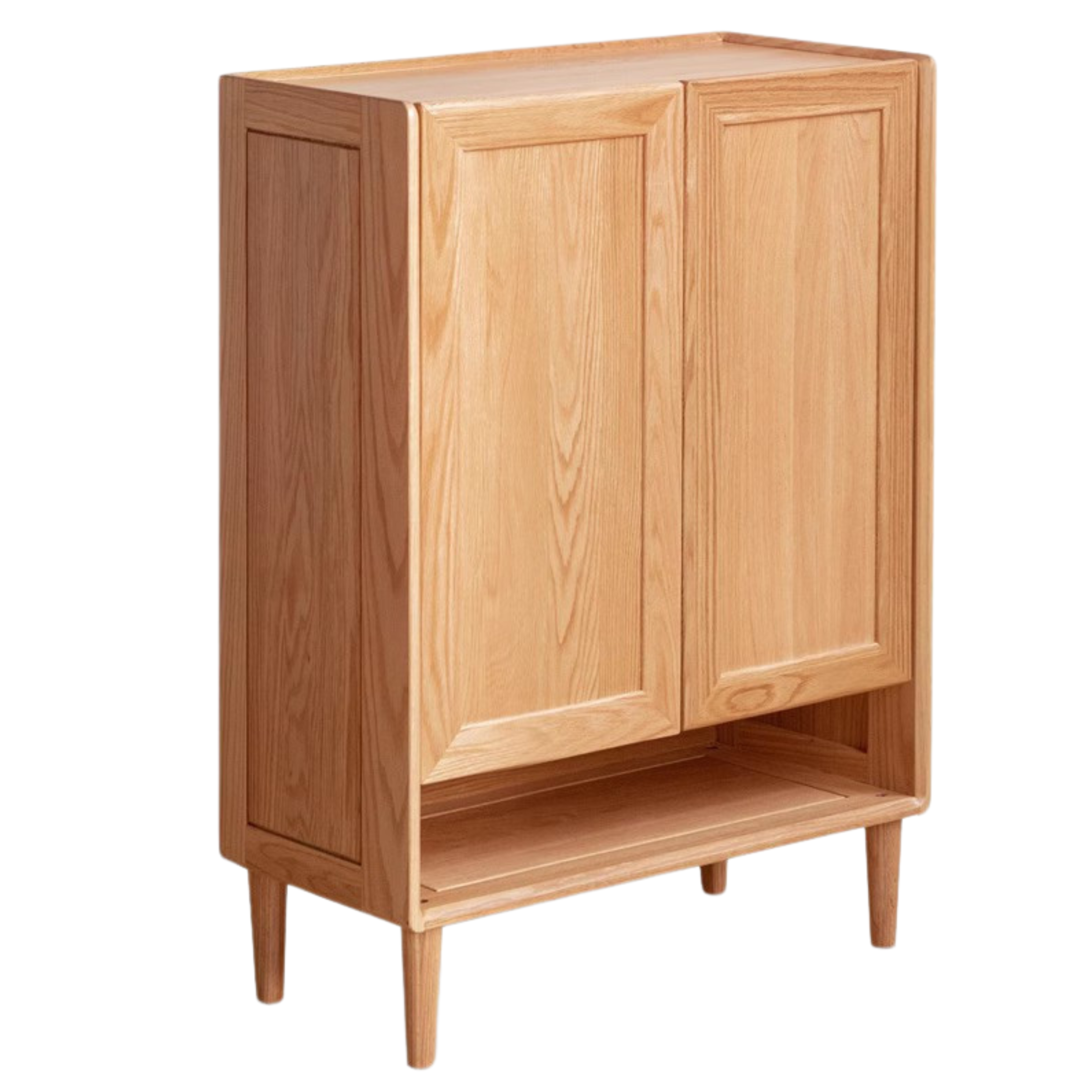 Oak Solid Wood, Solid Rubberwood Shoe Cabinet, Shoe Changing