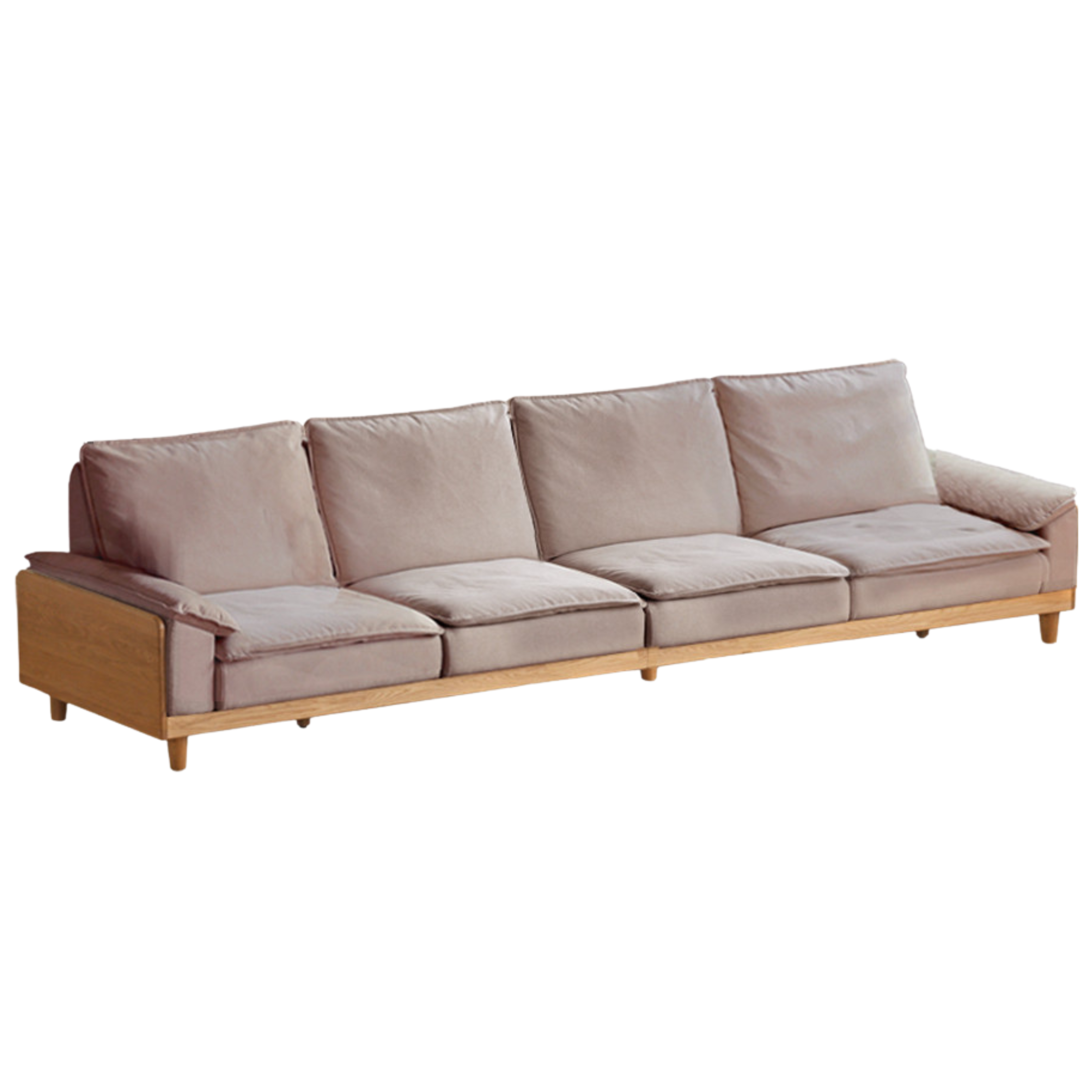 Oak Solid Wood Straight Sofa