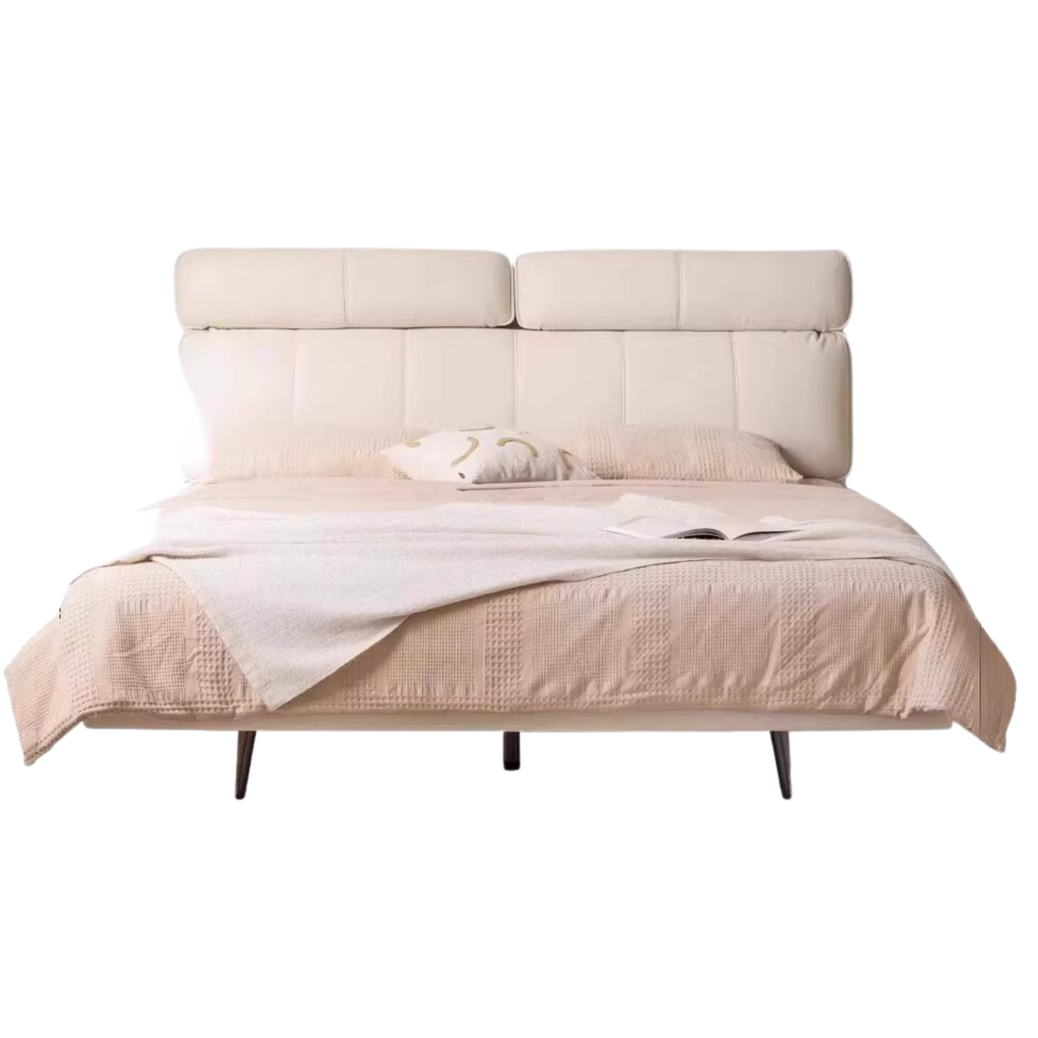 Genuine Leather Bed Milk Suspended Bed Head Layer Cowhide Wedding Bed