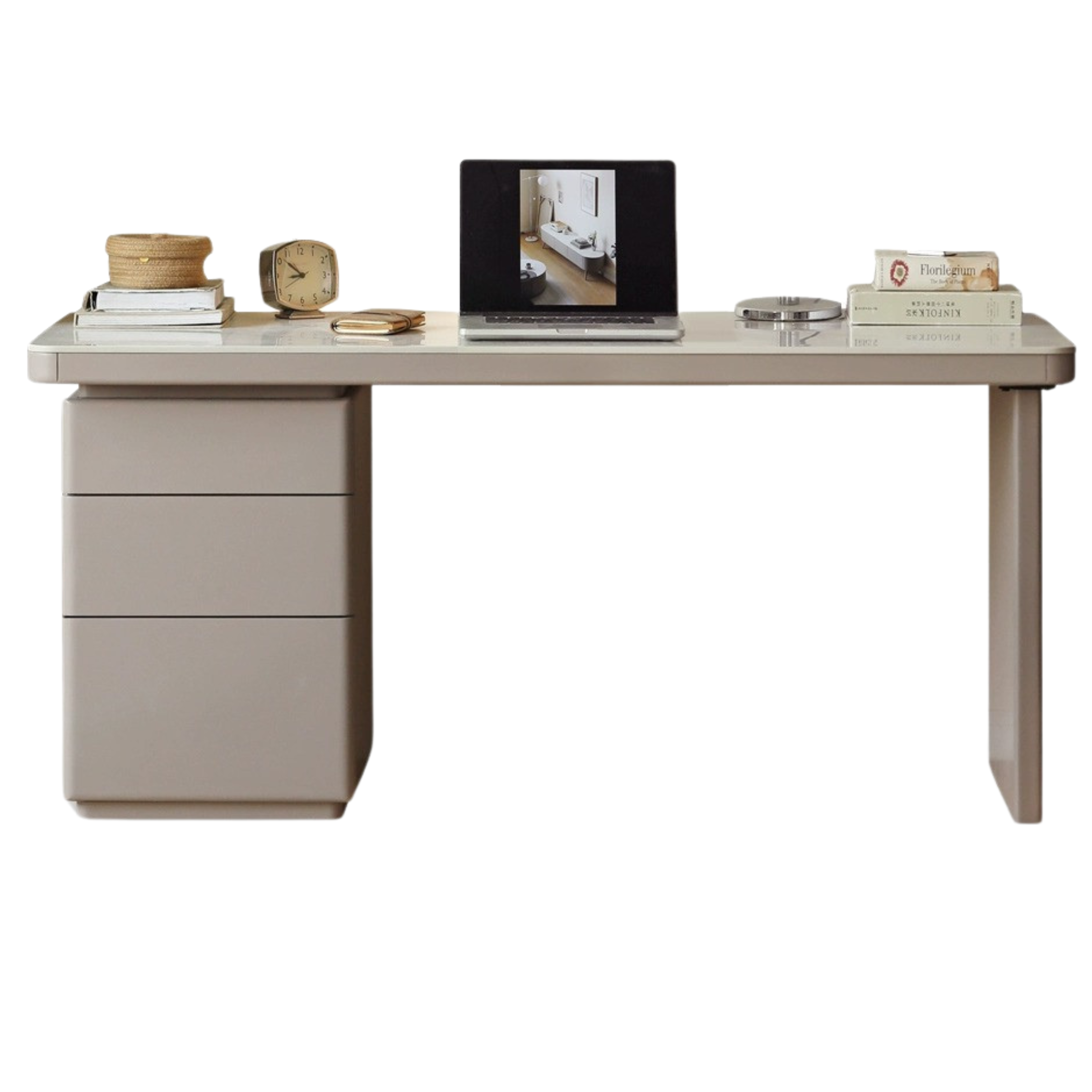 Poplar Solid Wood Slate Desk Large Table With Drawers