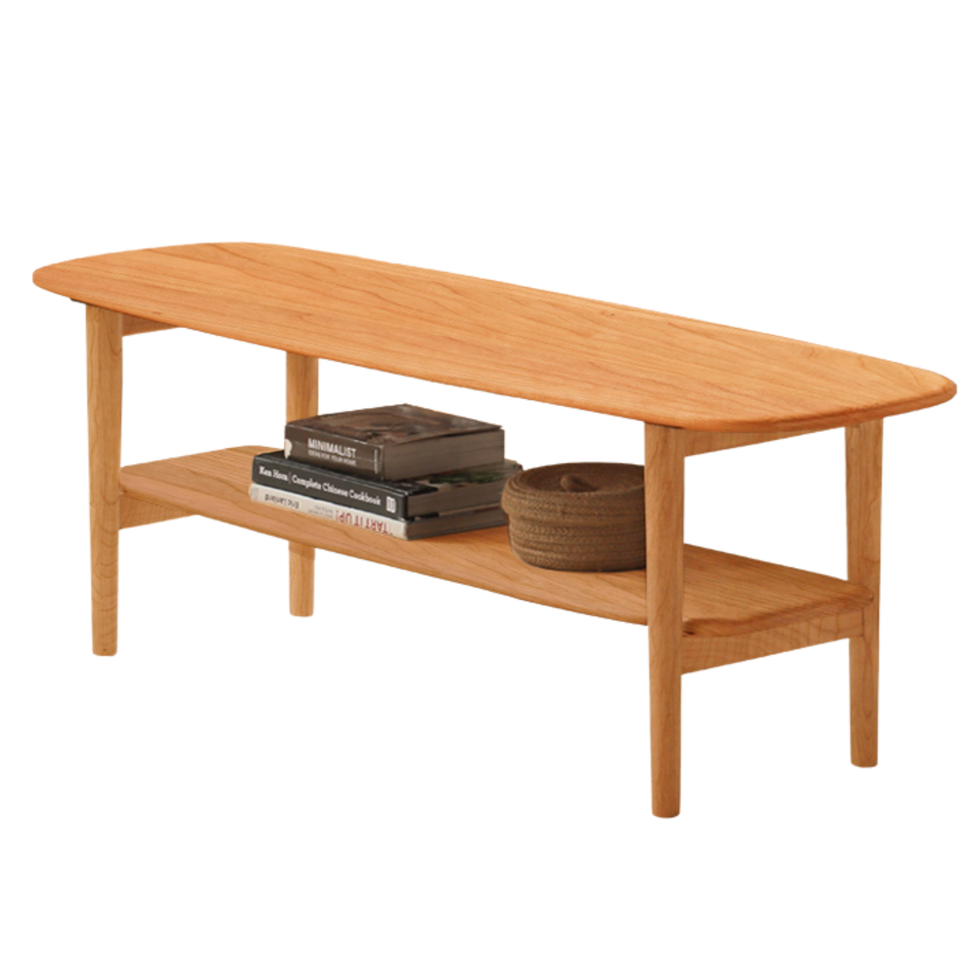 Oak Solid Wood Minimalist Ultra Narrow Coffee Table