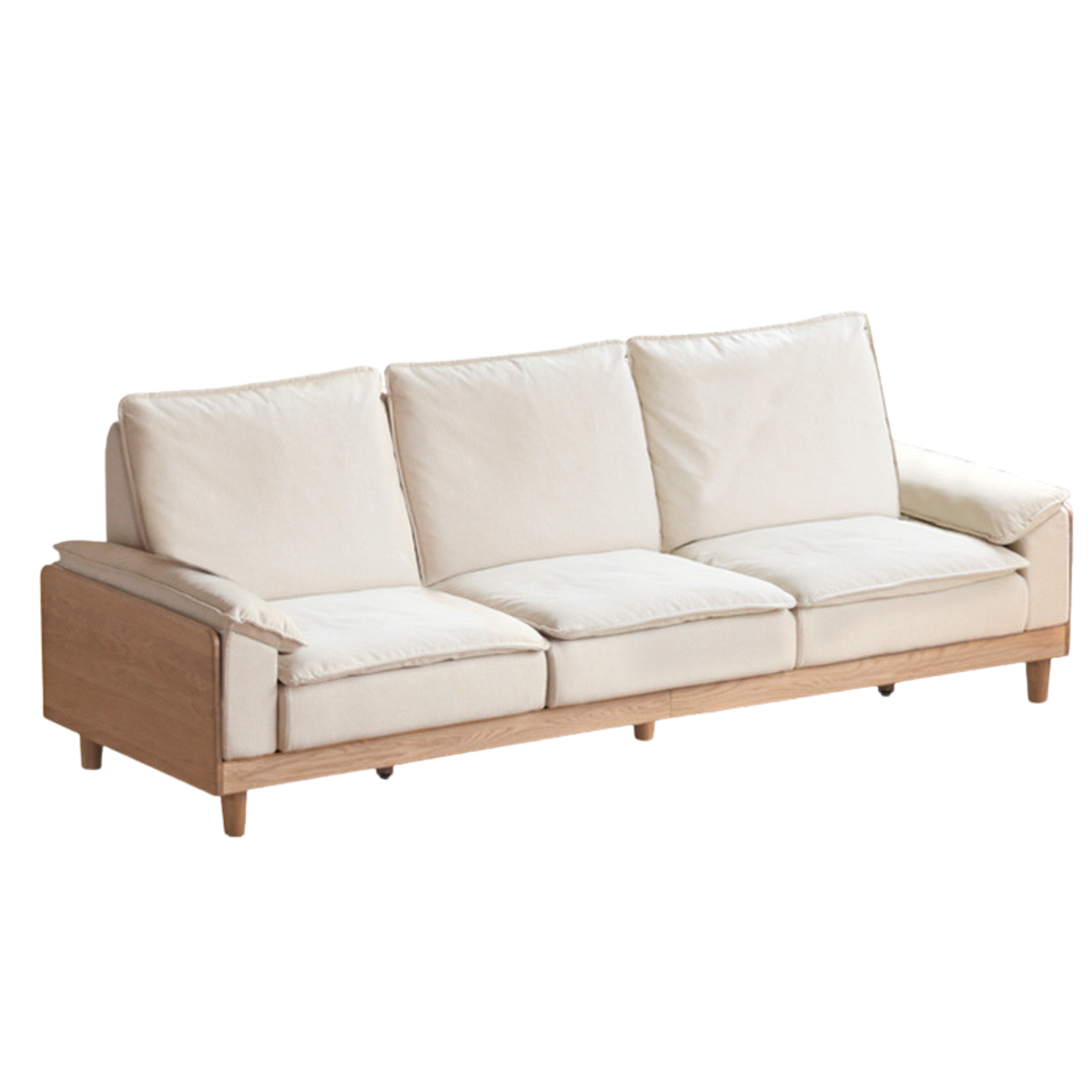 Oak Solid Wood Straight Sofa