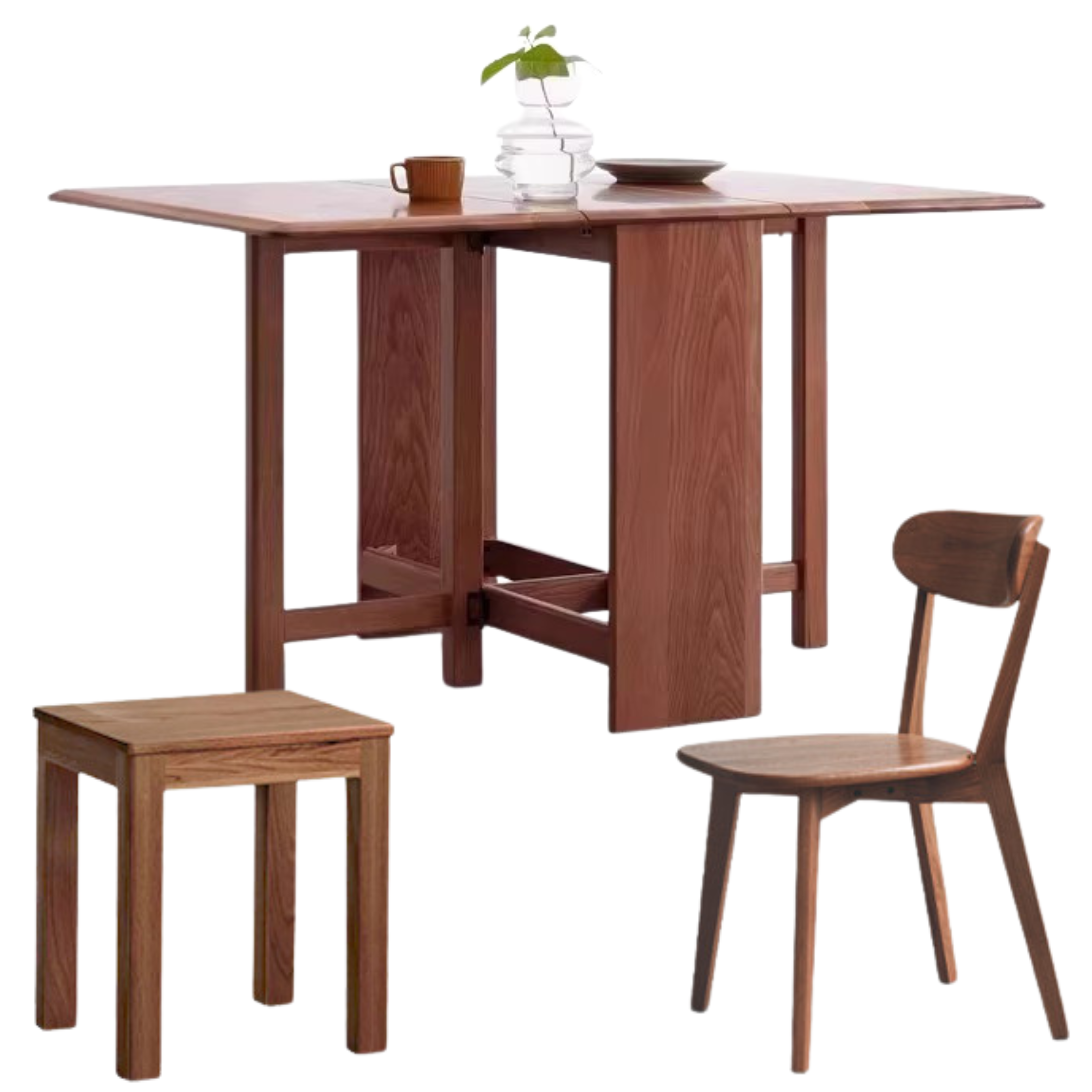 Oak Solid Wood Retractable Dining Table