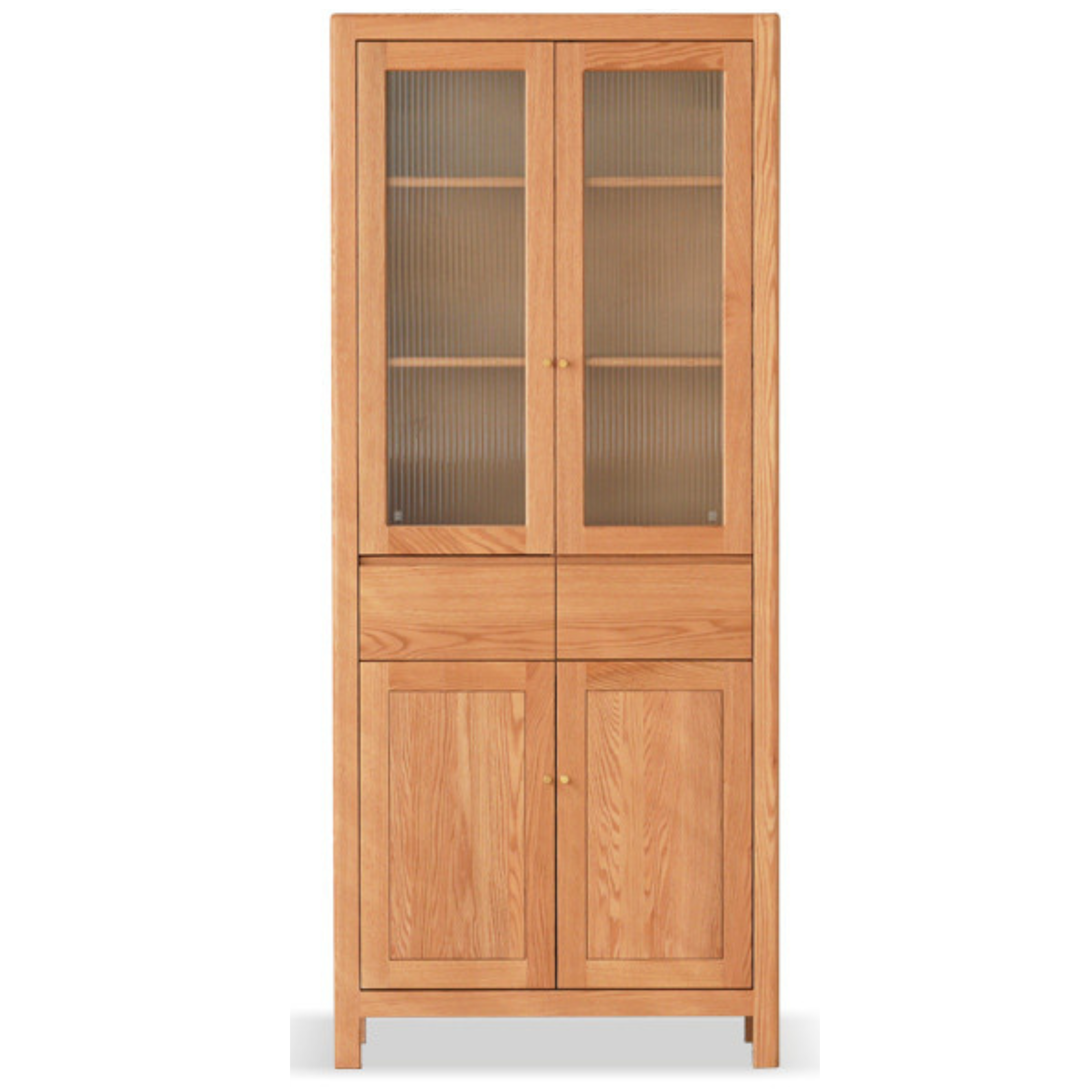 Oak, Solid Rubberwood Modern Minimalist Combination Bookcase