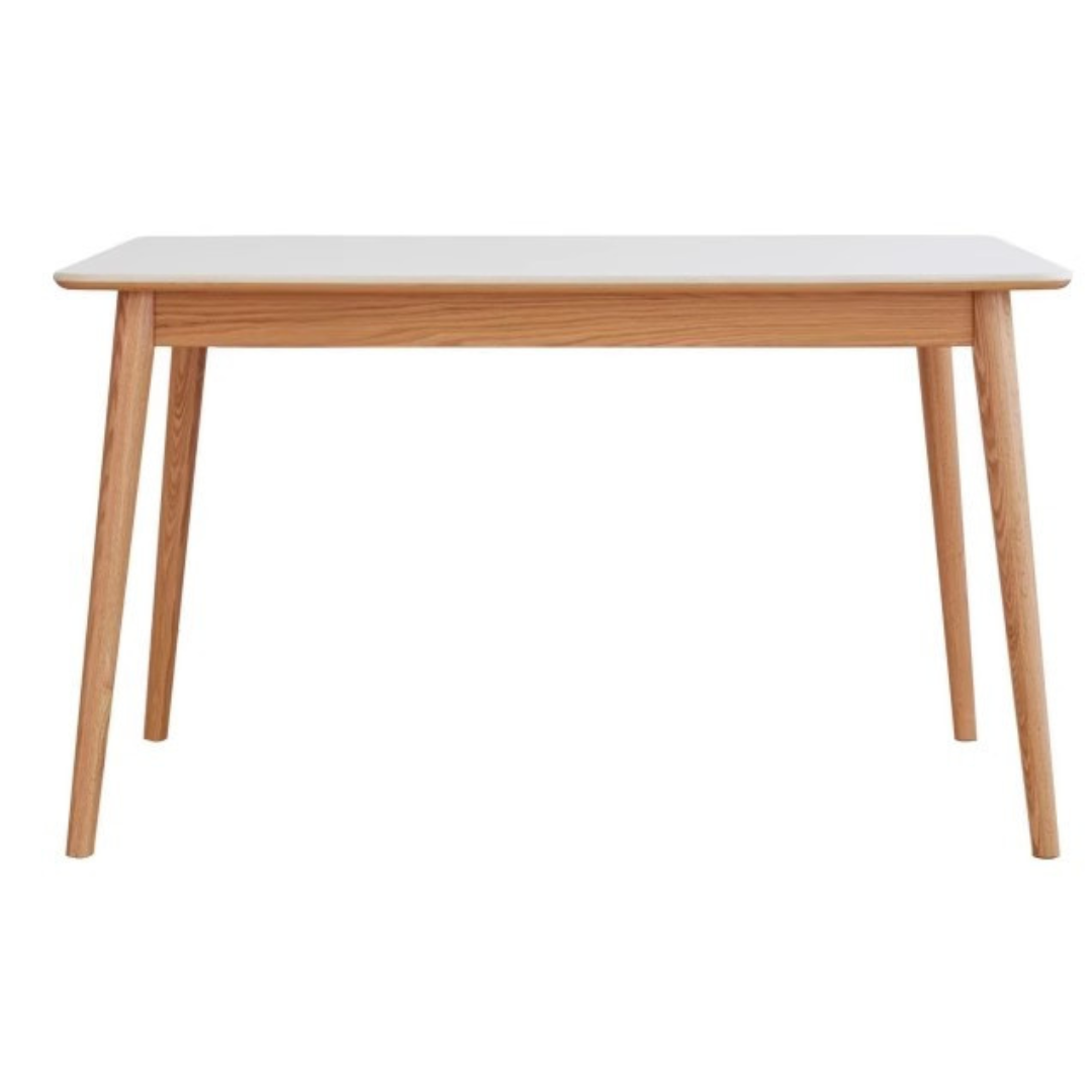 Oak Solid Wood Dining Table With Rock Slab Surface