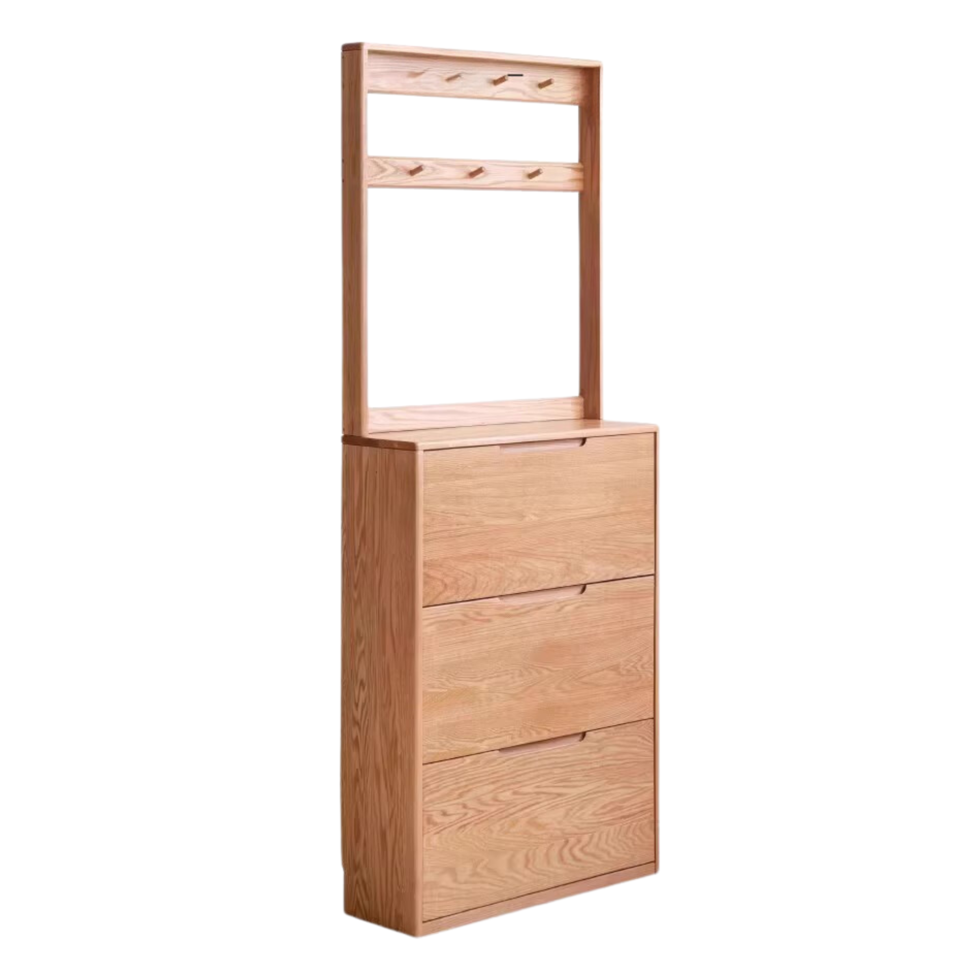 Oak, Poplar Solid Wood Ultra Thin Shoe Cabinet