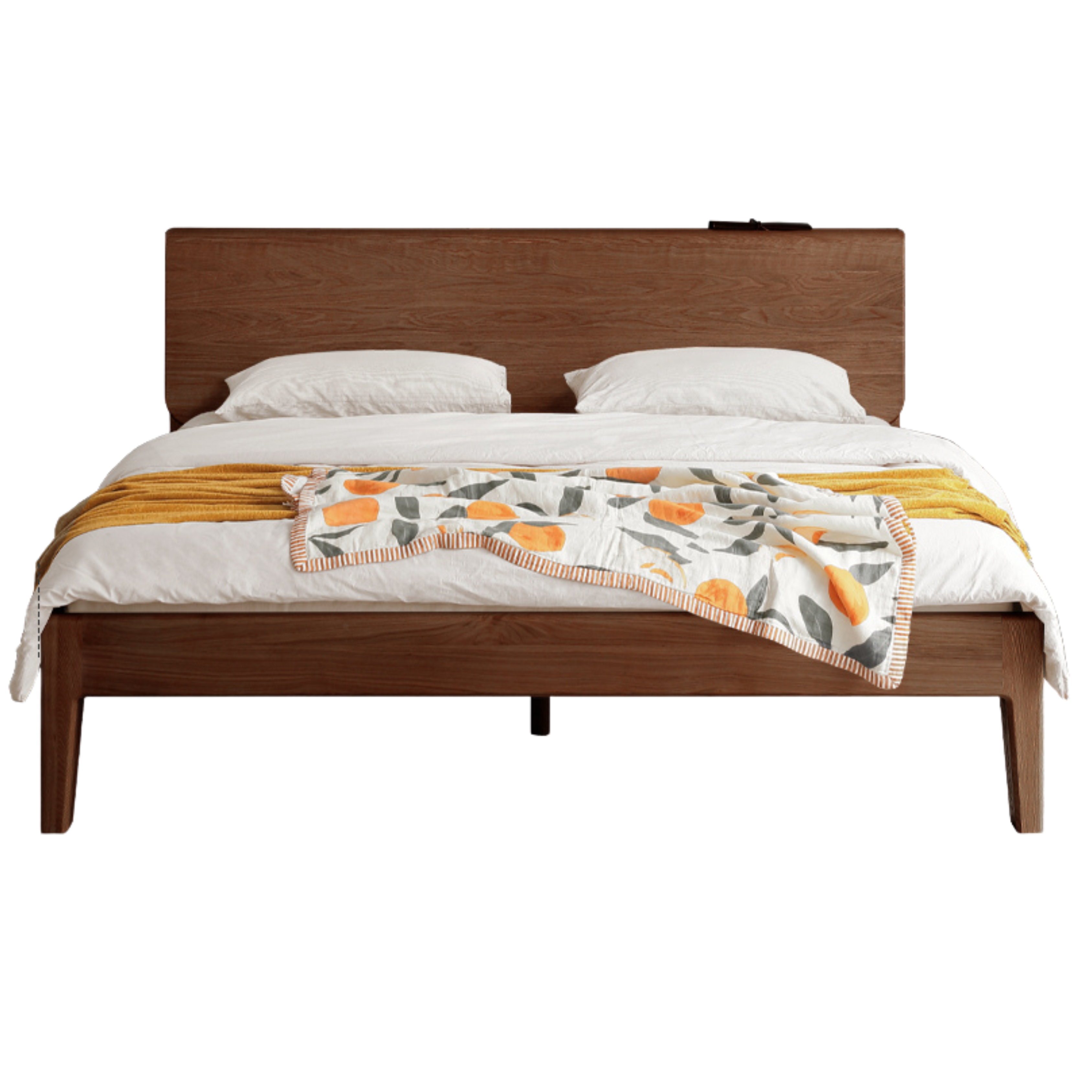 Ash, Oak Solid Wood Bed Nordic Modern Simple Bed