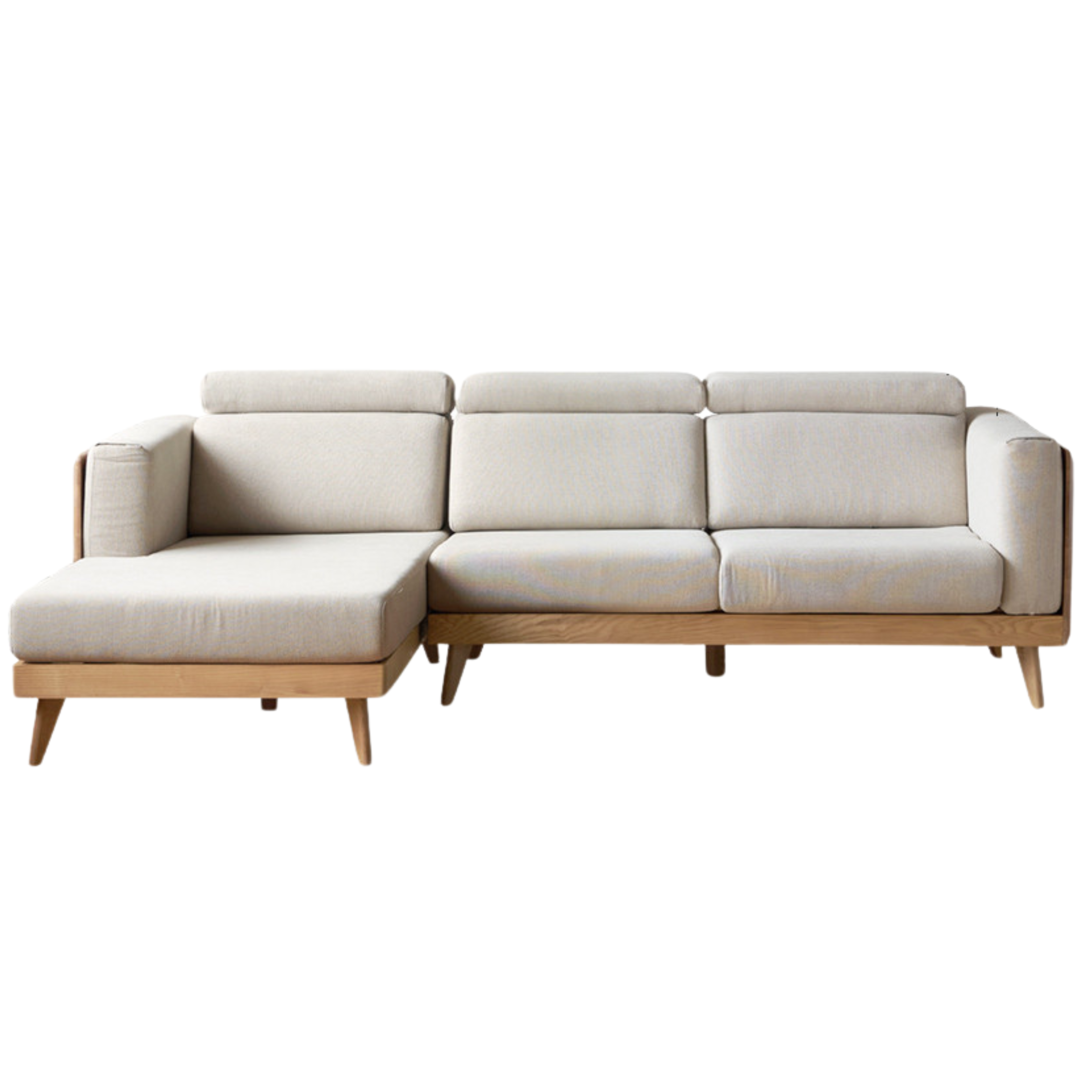 Oak, Ash Solid Wood Modern Fabric Sofa.