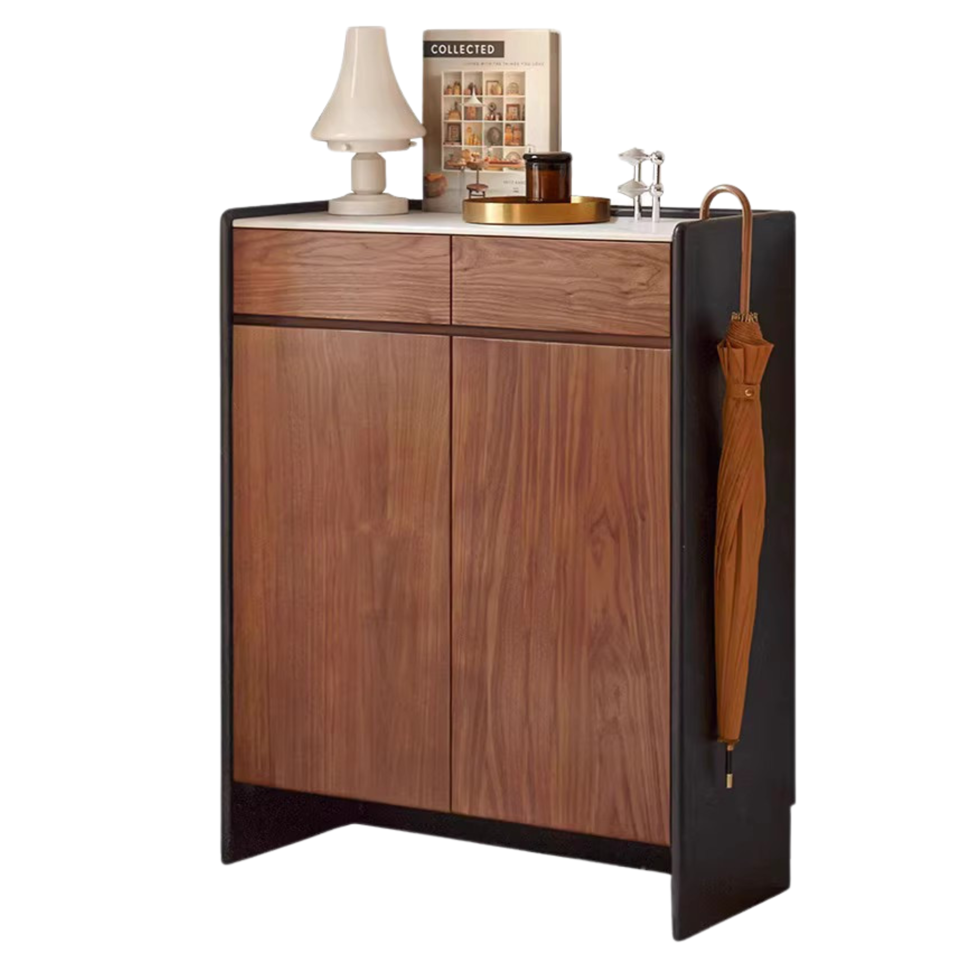 Black Walnut Solid Wood Shoe Porch Cabinet