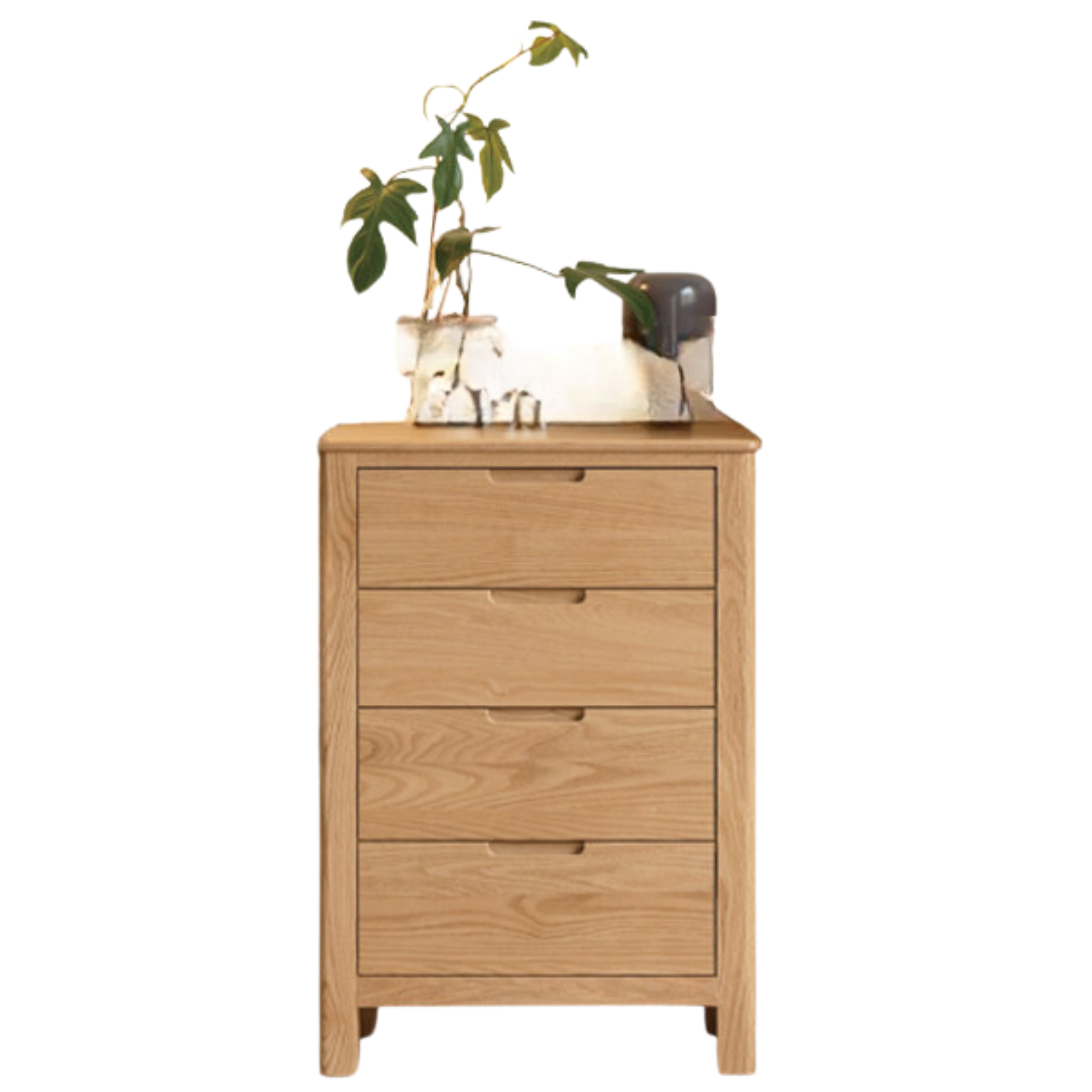 Oak Solid Wood, Solid Rubberwood Nordic Chest of Drawers