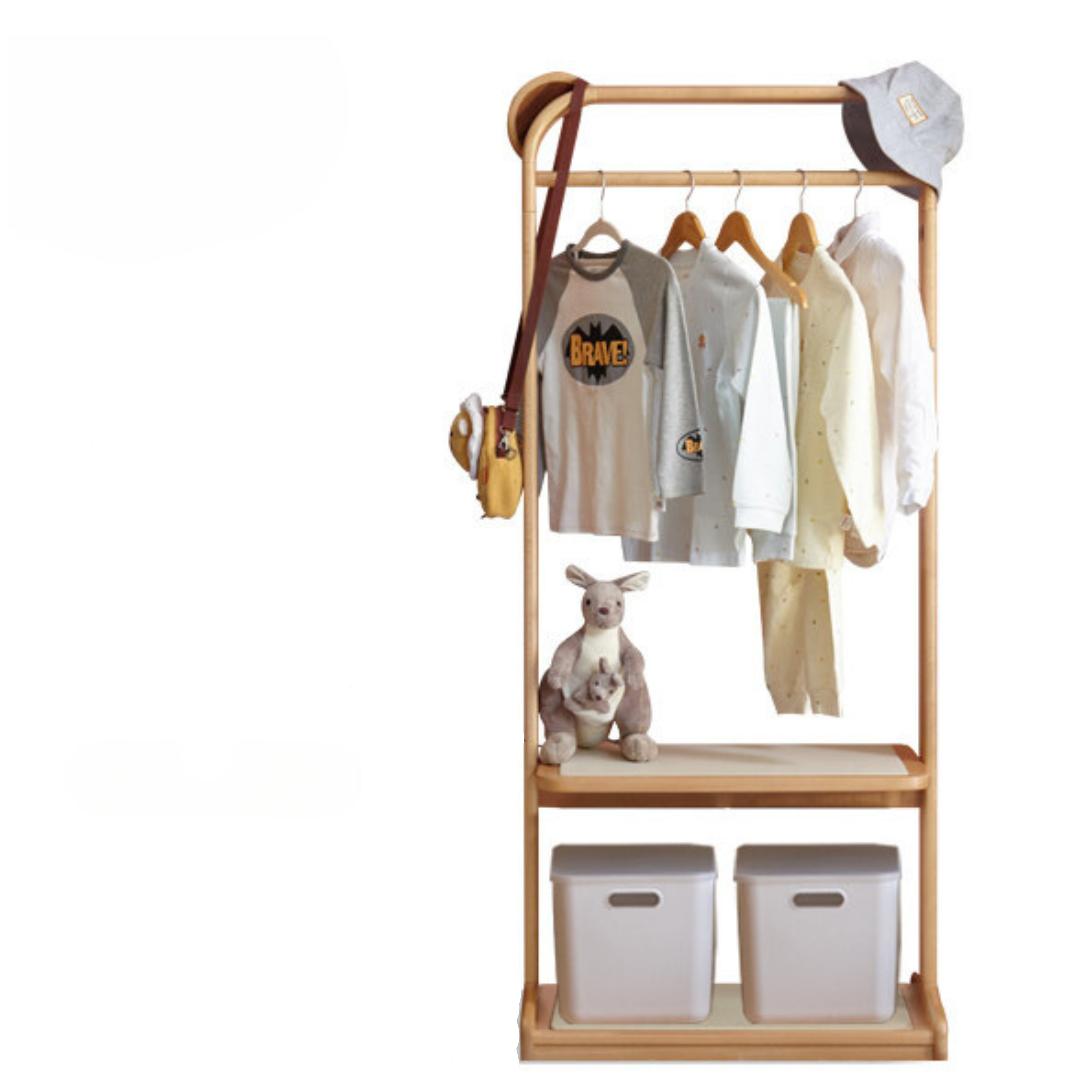 Beech Solid Wood Kids Floor Hanger