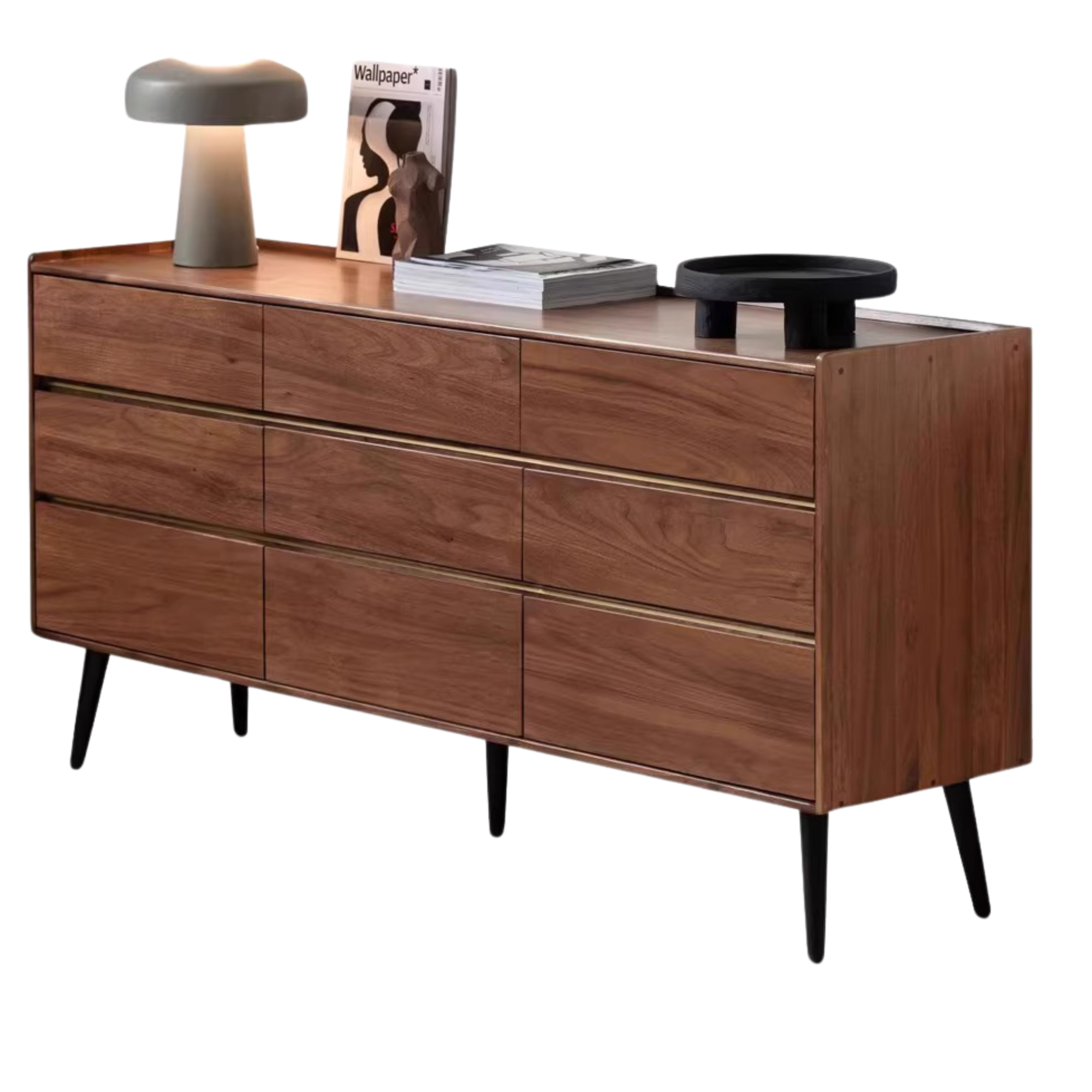 Black Walnut Solid Wood Cabinet Storage