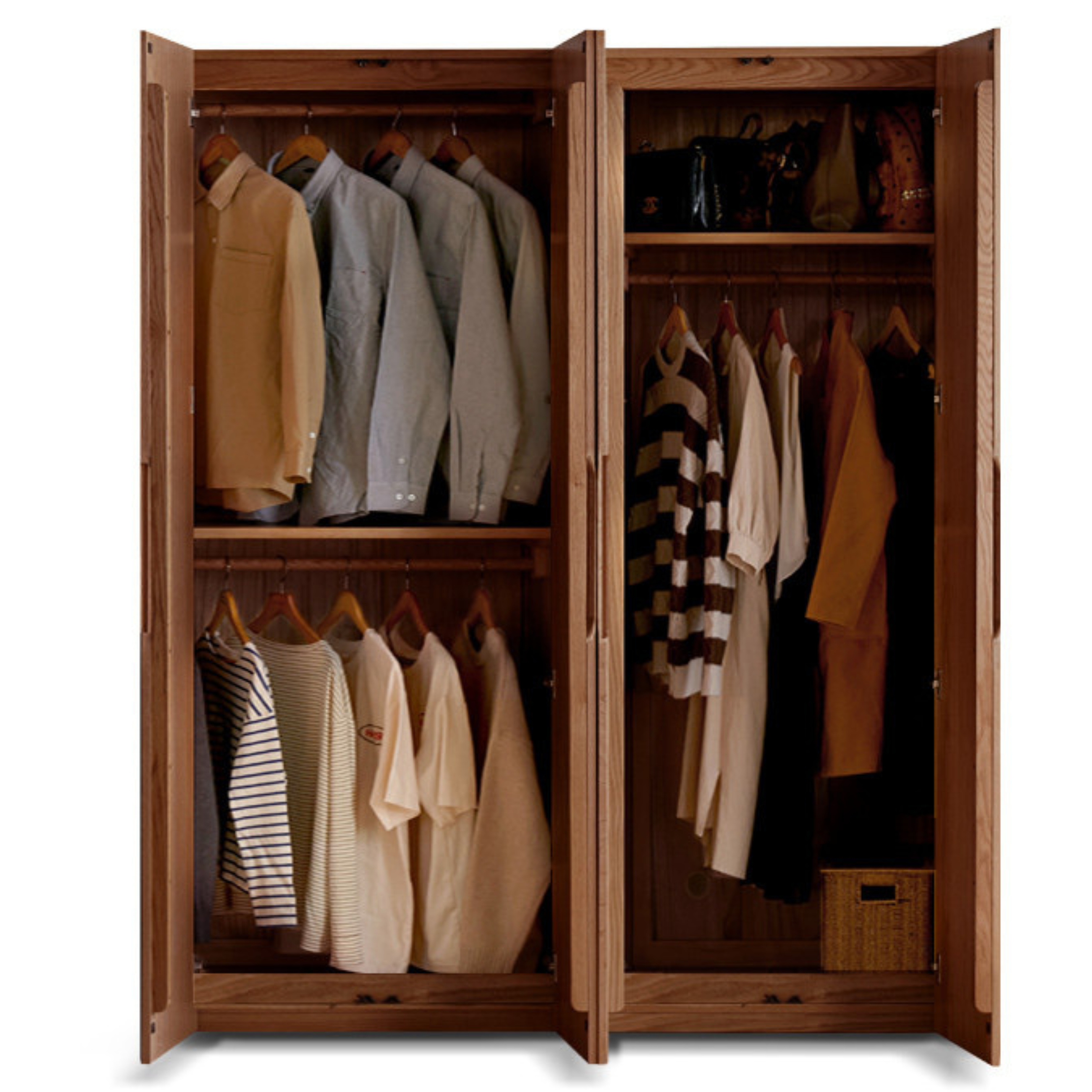 Oak Solid Wood Modern Wardrobe.