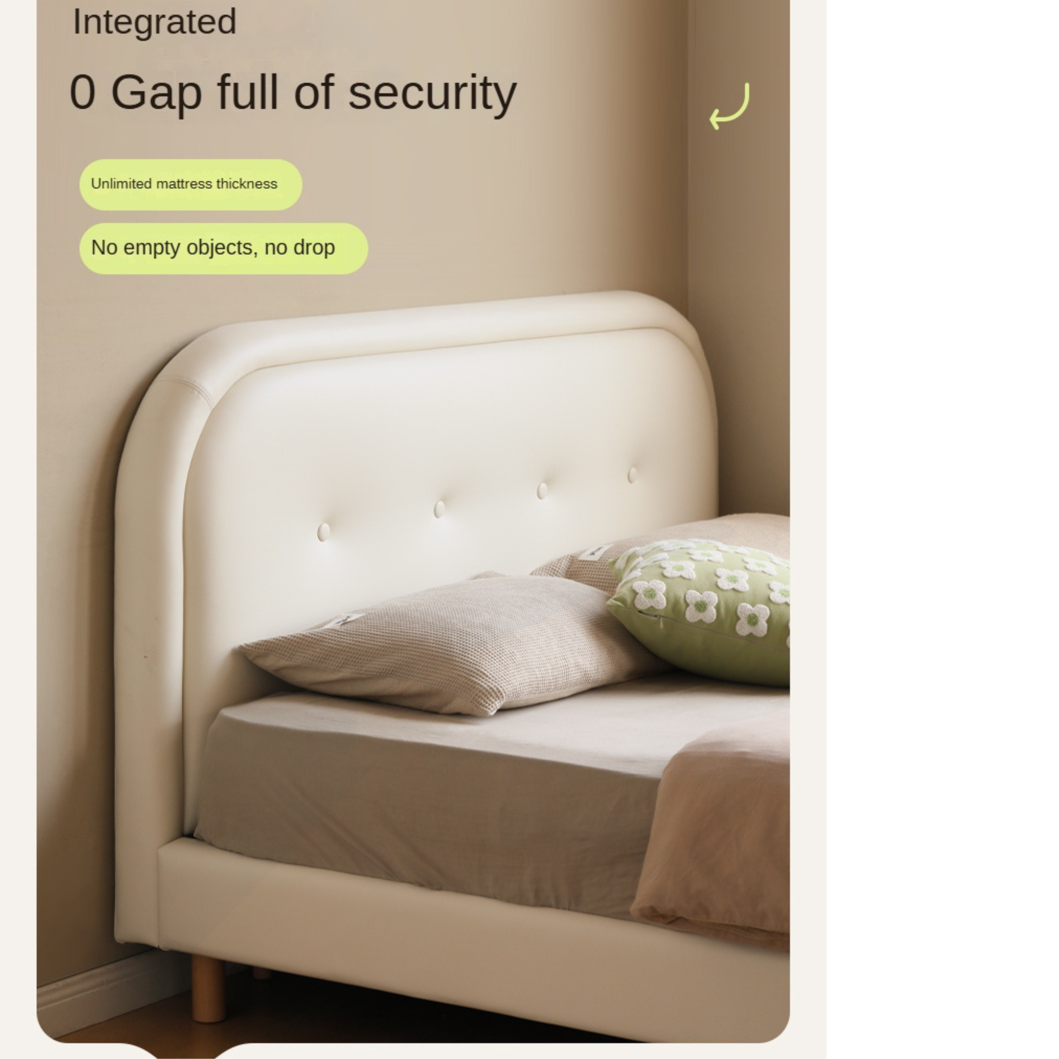 Organic Leather Fabric Soft Bed
