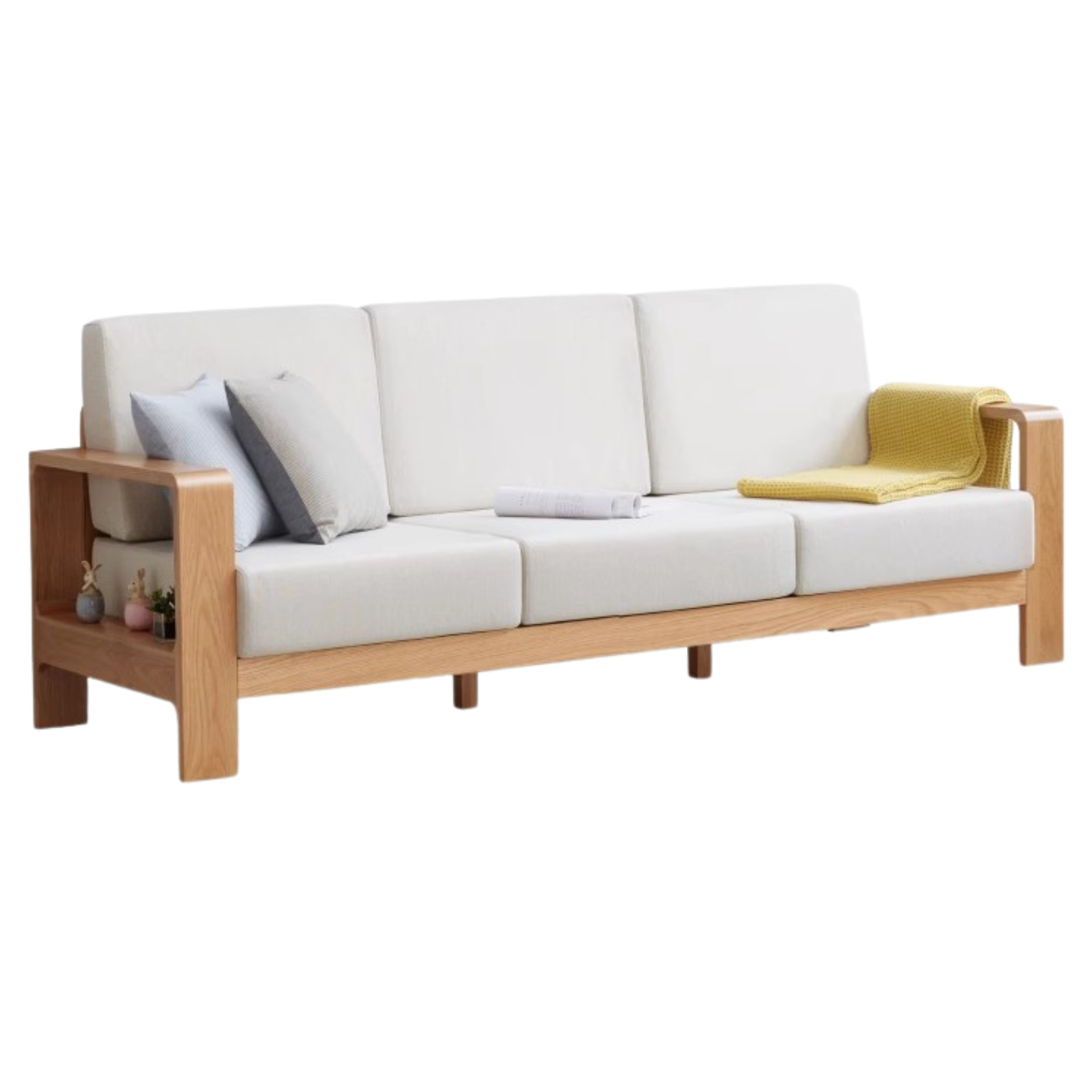 Oak, Poplar, Rubberwood, Beech Solid Wood Modern Fabric Sofa.