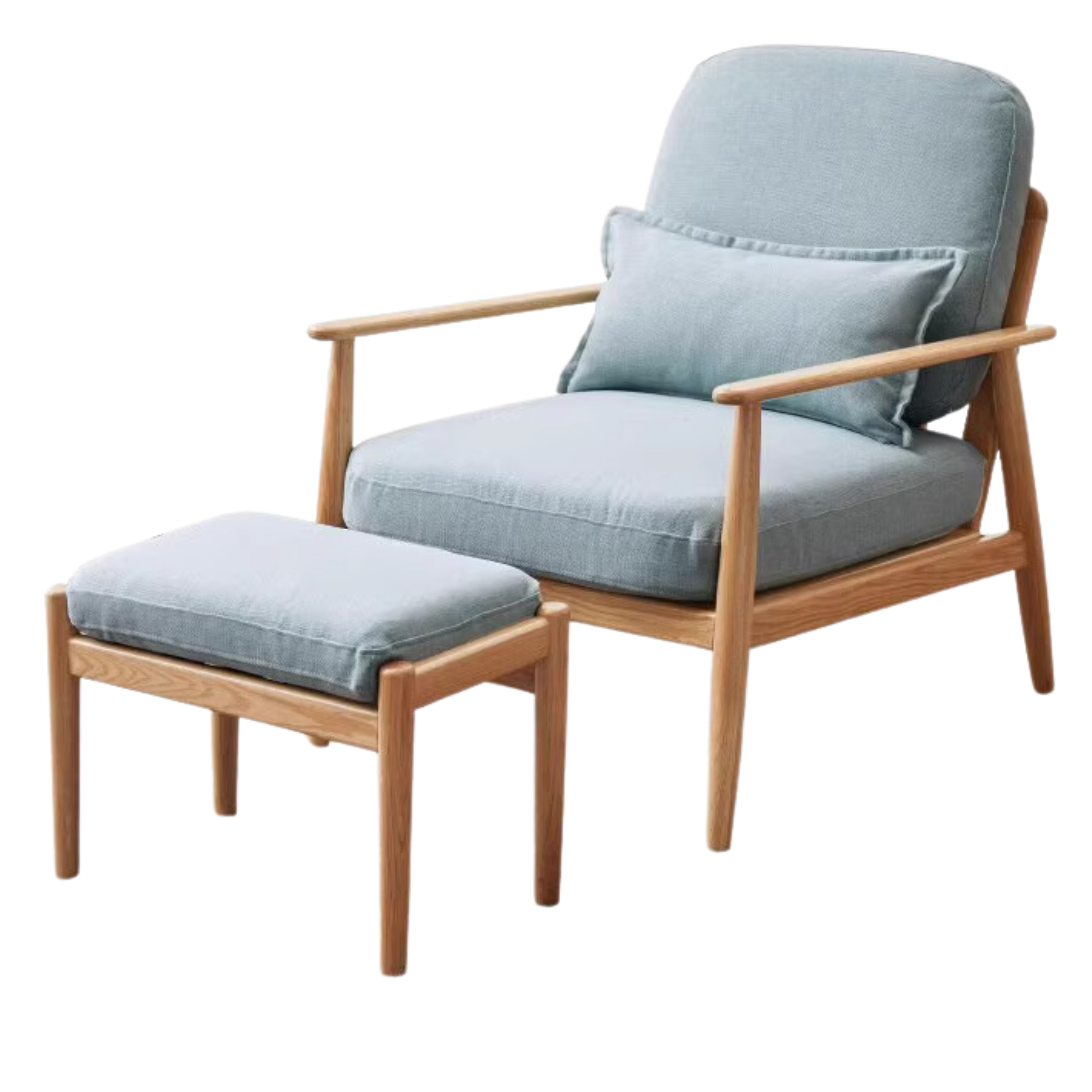 Oak Solid Wood Fabric or Leather Armchair