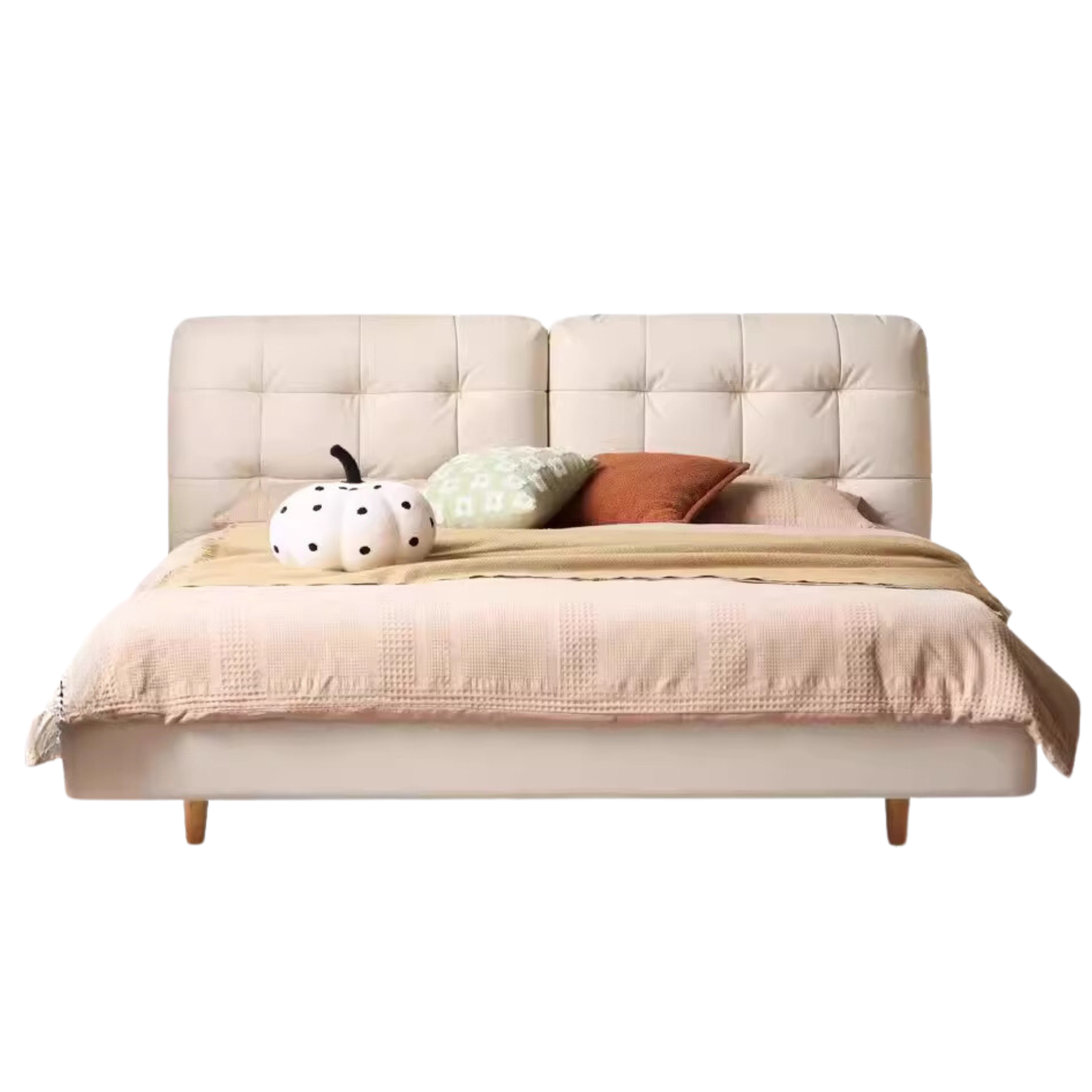 First Layer Cowhide Cream Style Suspension Bed