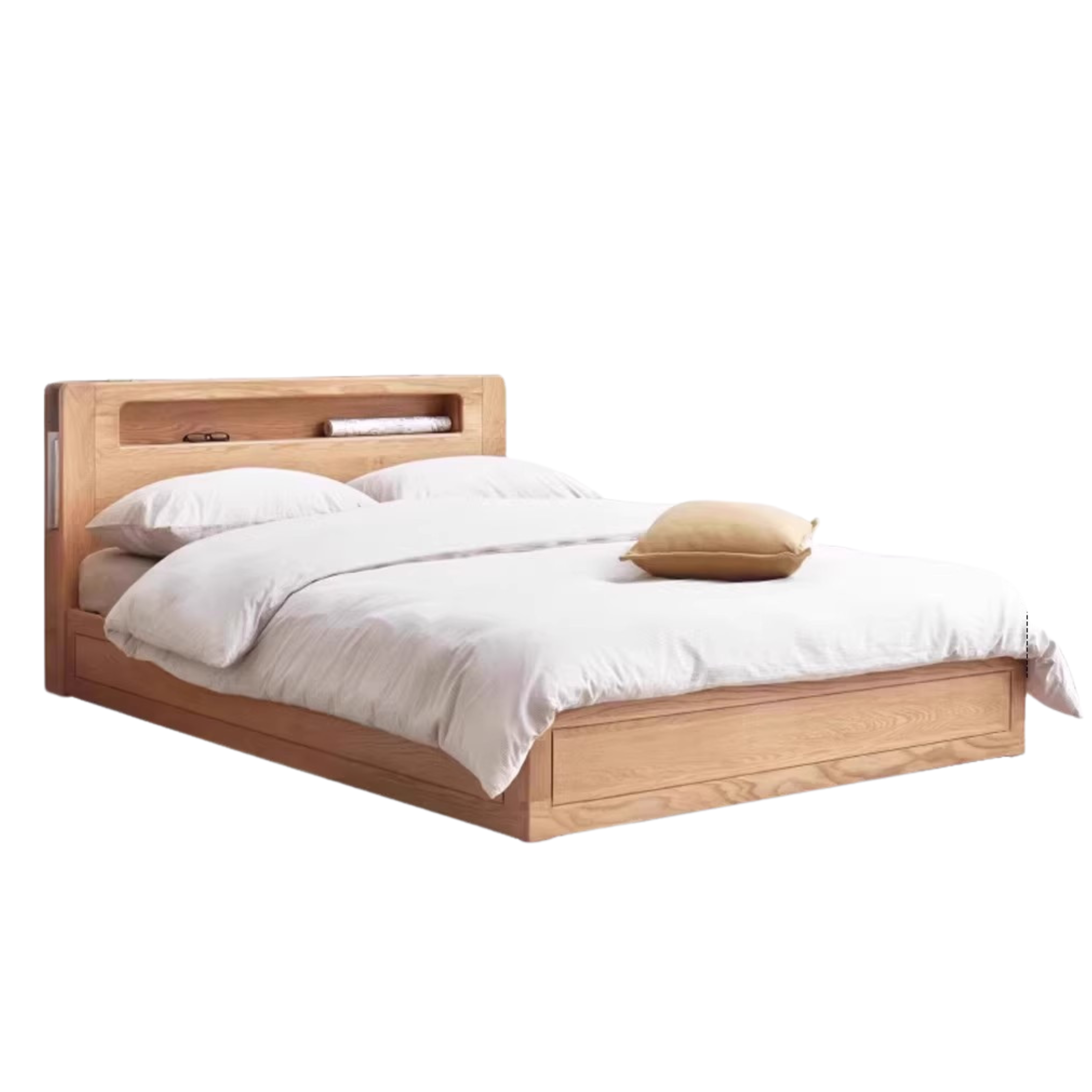 Oak Solid Wood Luminous Box Bed