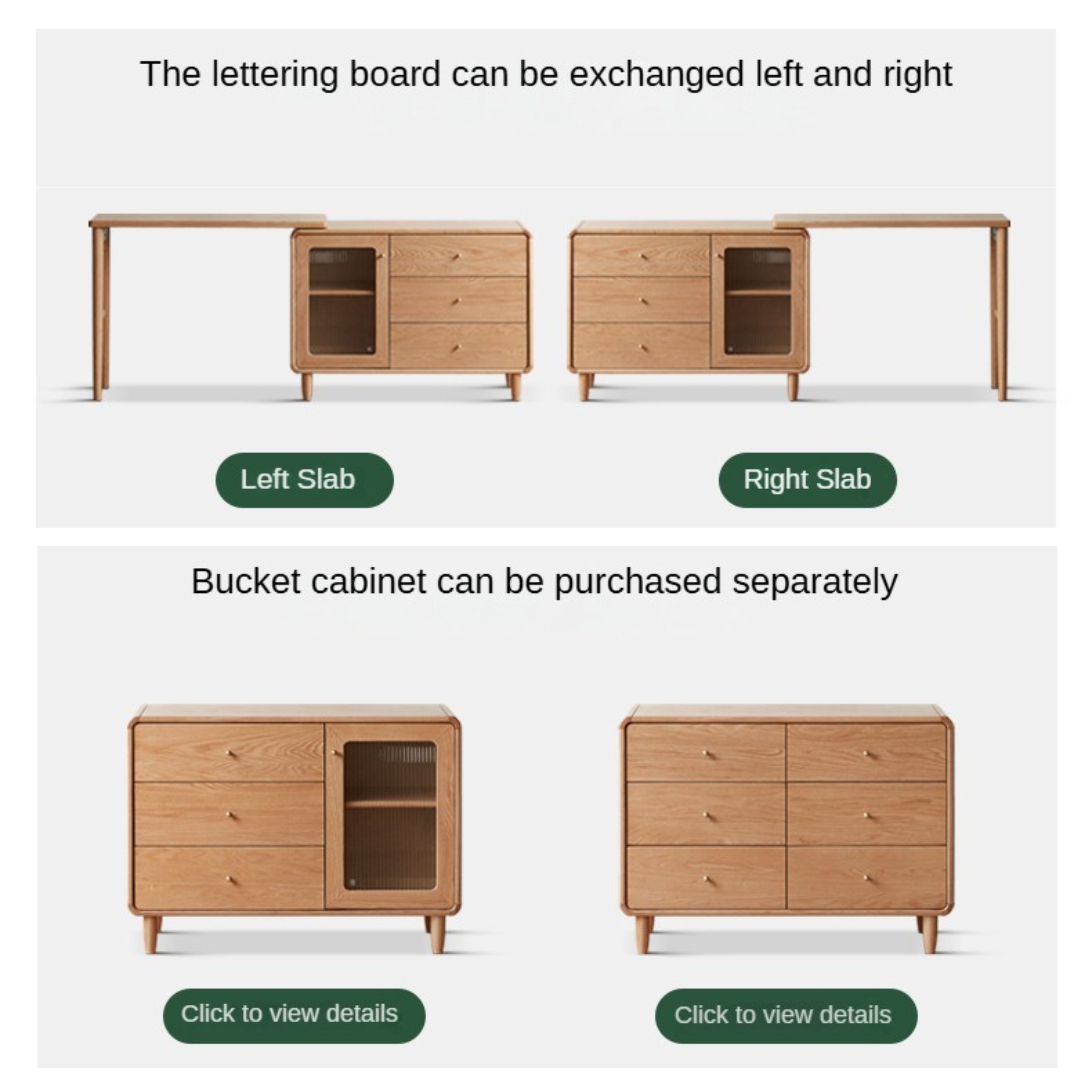 Oak Solid Wood Retractable Dressing Table.