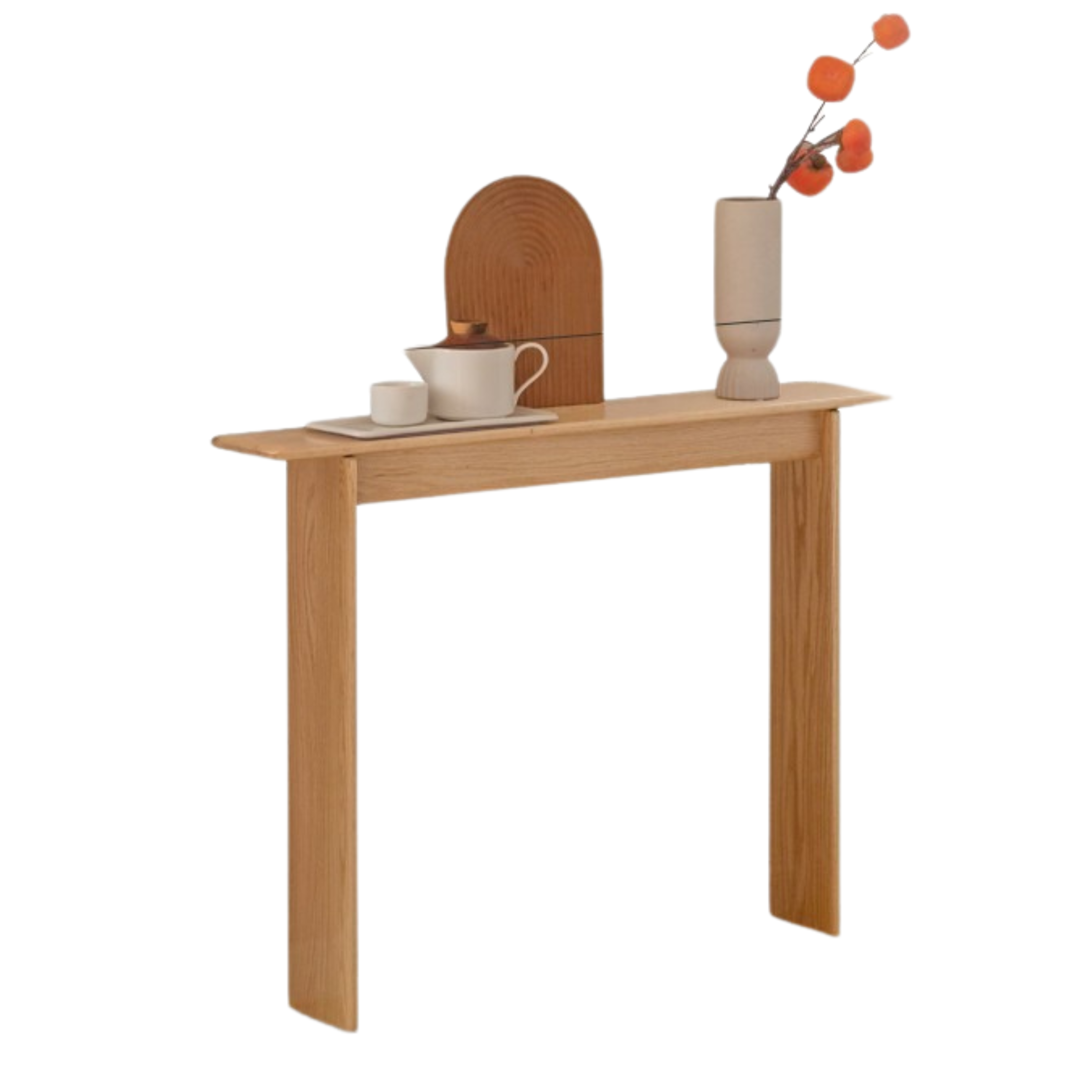 Oak Solid Wood, Solid Rubberwood Entrance Corridor Wall Strip Case Ultra-Narrow Table