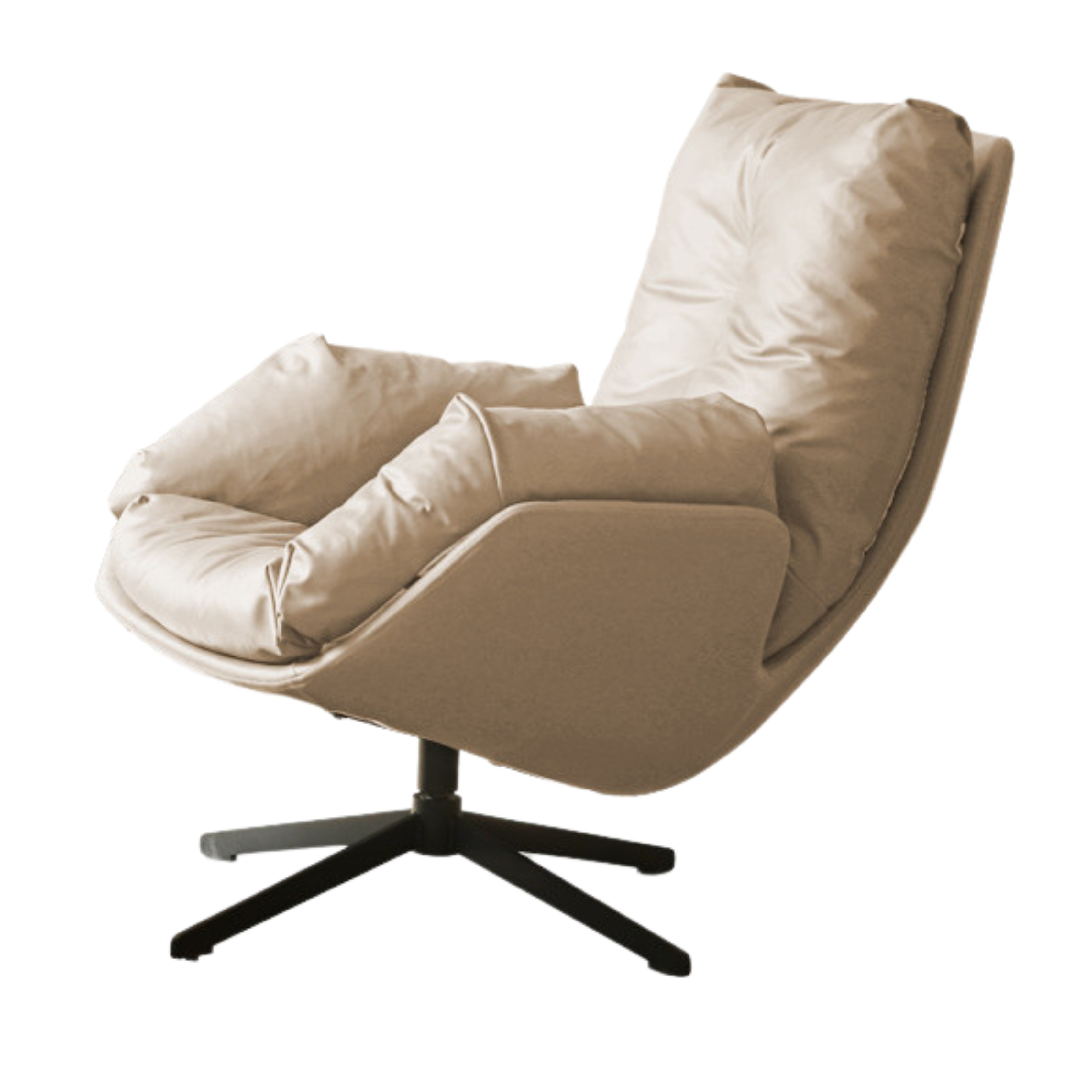 Organic Leather Swivel Sofa Chair Italian Light Luxury.