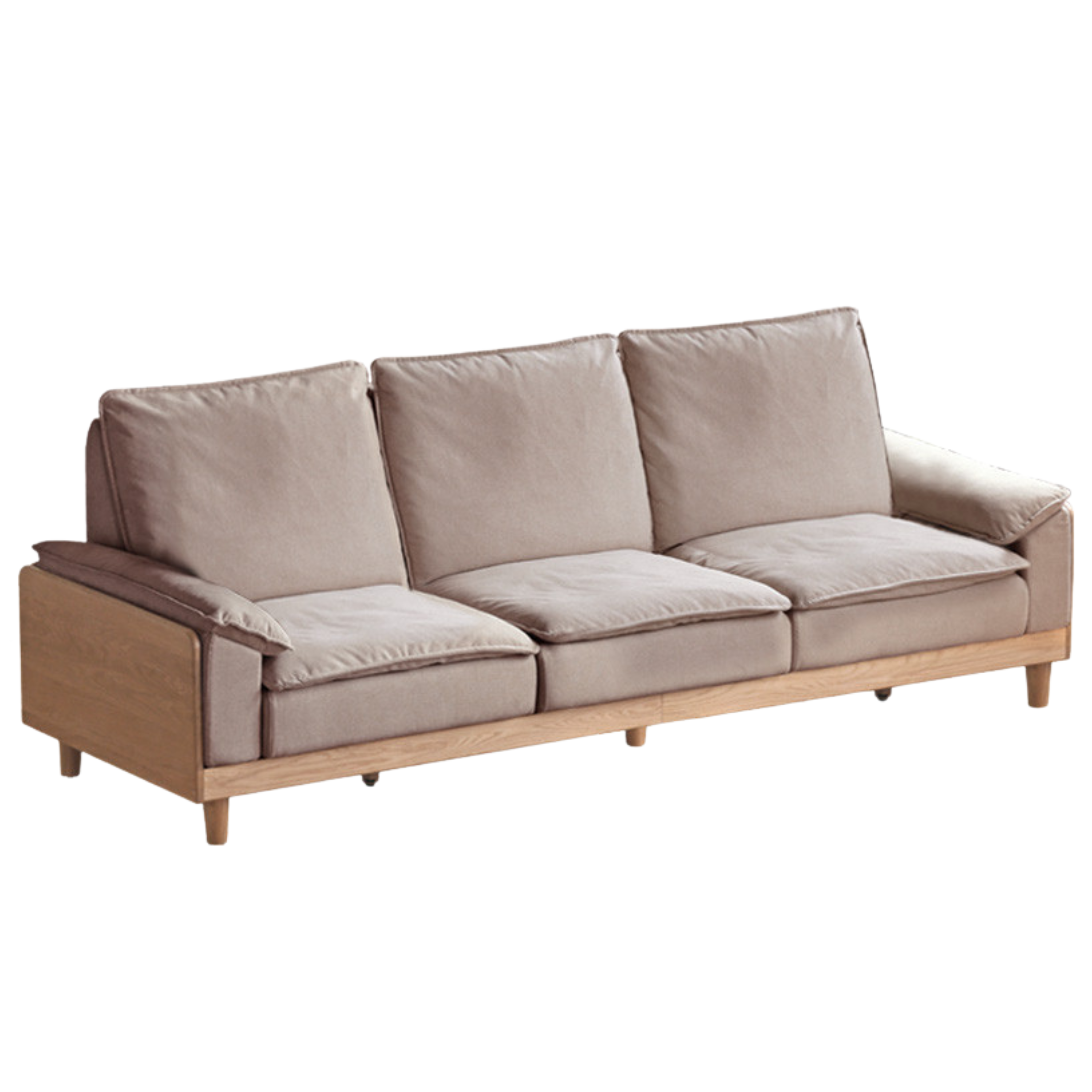 Oak Solid Wood Straight Sofa