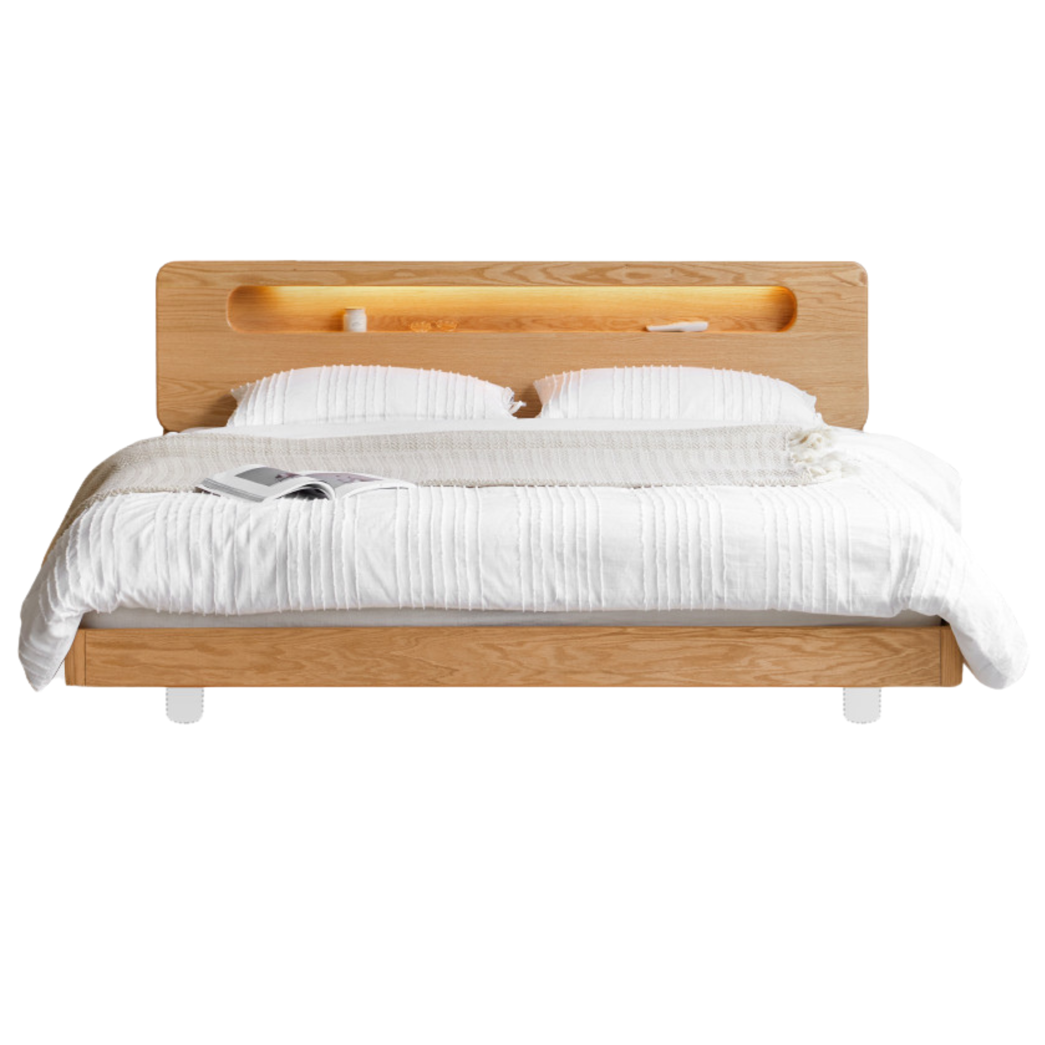 Oak Solid Wood Suspension Luminous Bed